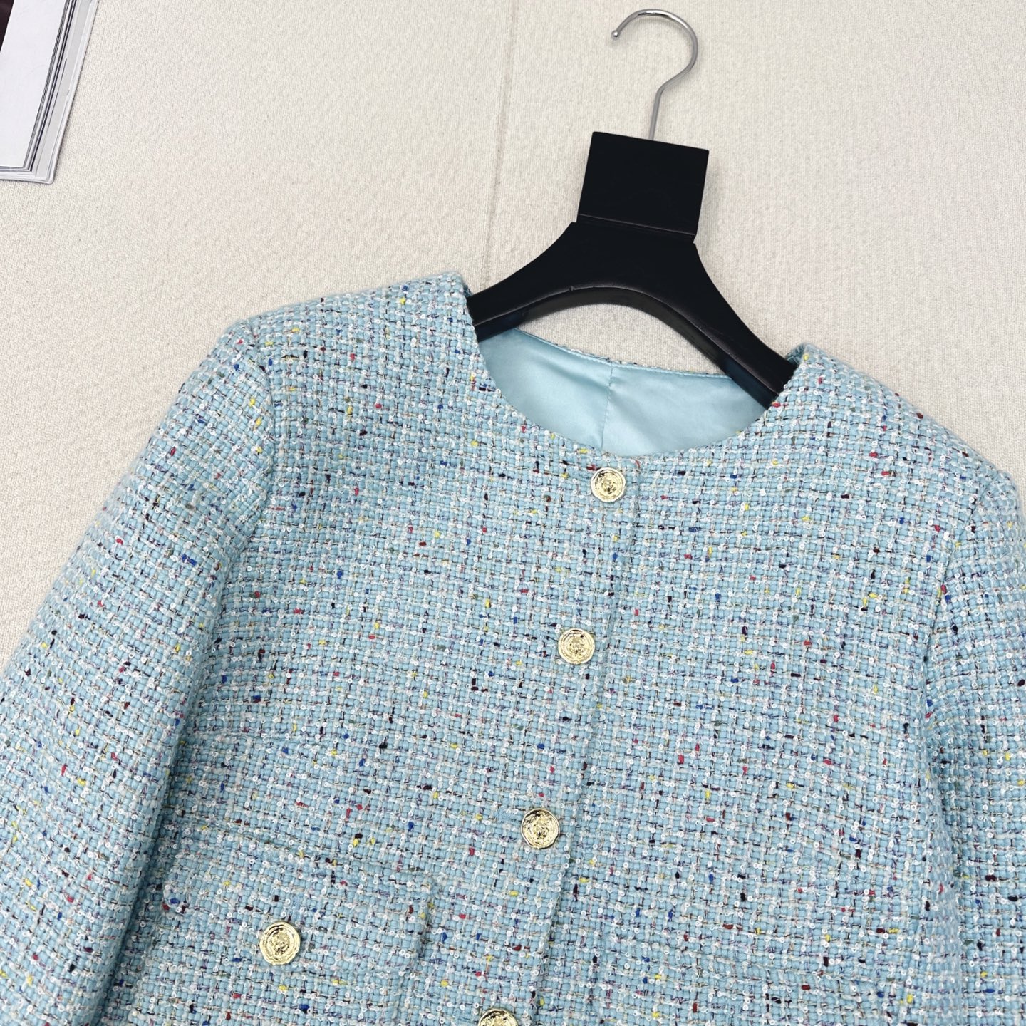 气质covo女孩 C家 25Ss———秋冬最新款编织小短款外套🩵yb开发的编织面料 复古大气下午茶约会首