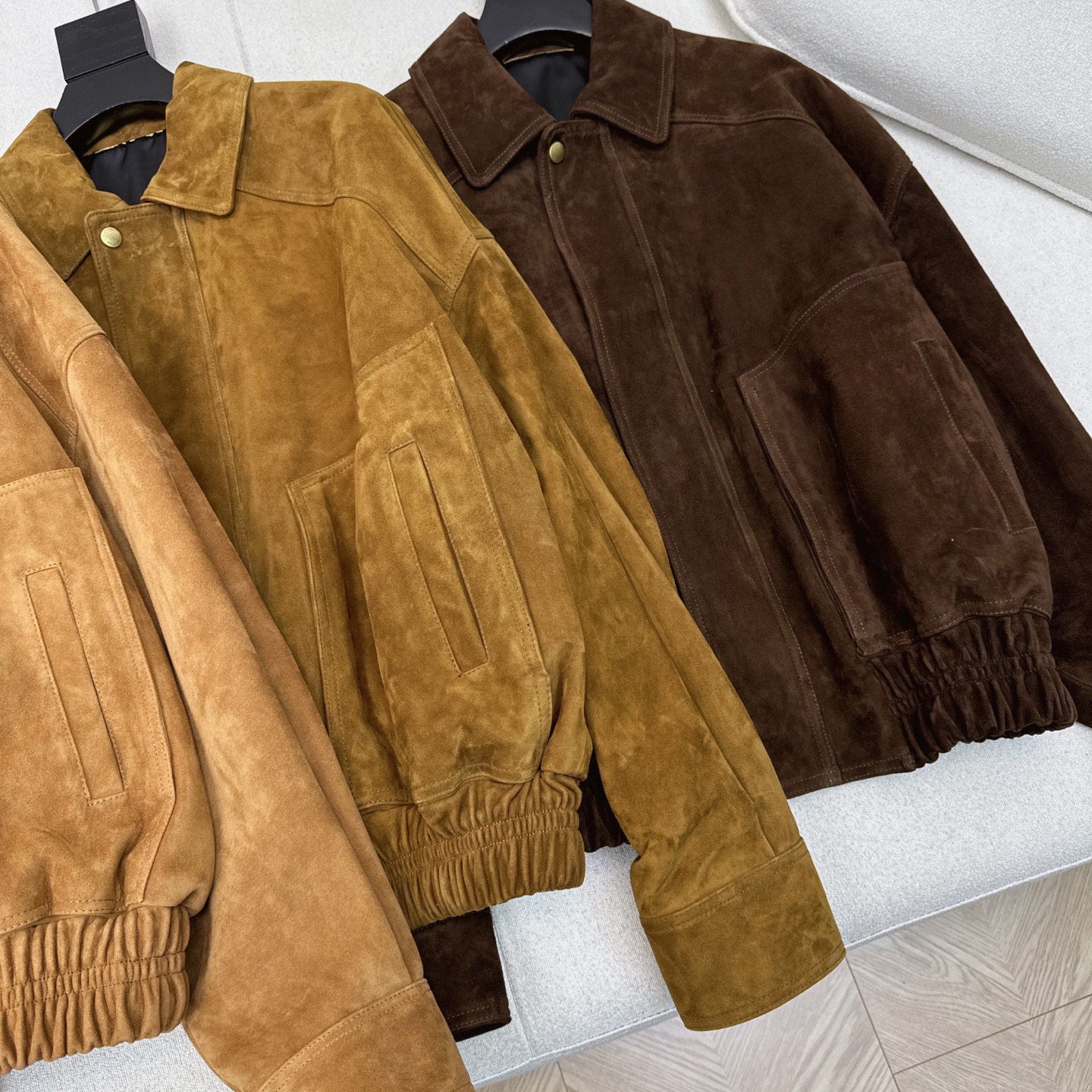 Suede Lambskin Jacket - Oversized Fit, Ruched Hem - Autumn Fashion 4 i1752465038712 2732 0 2