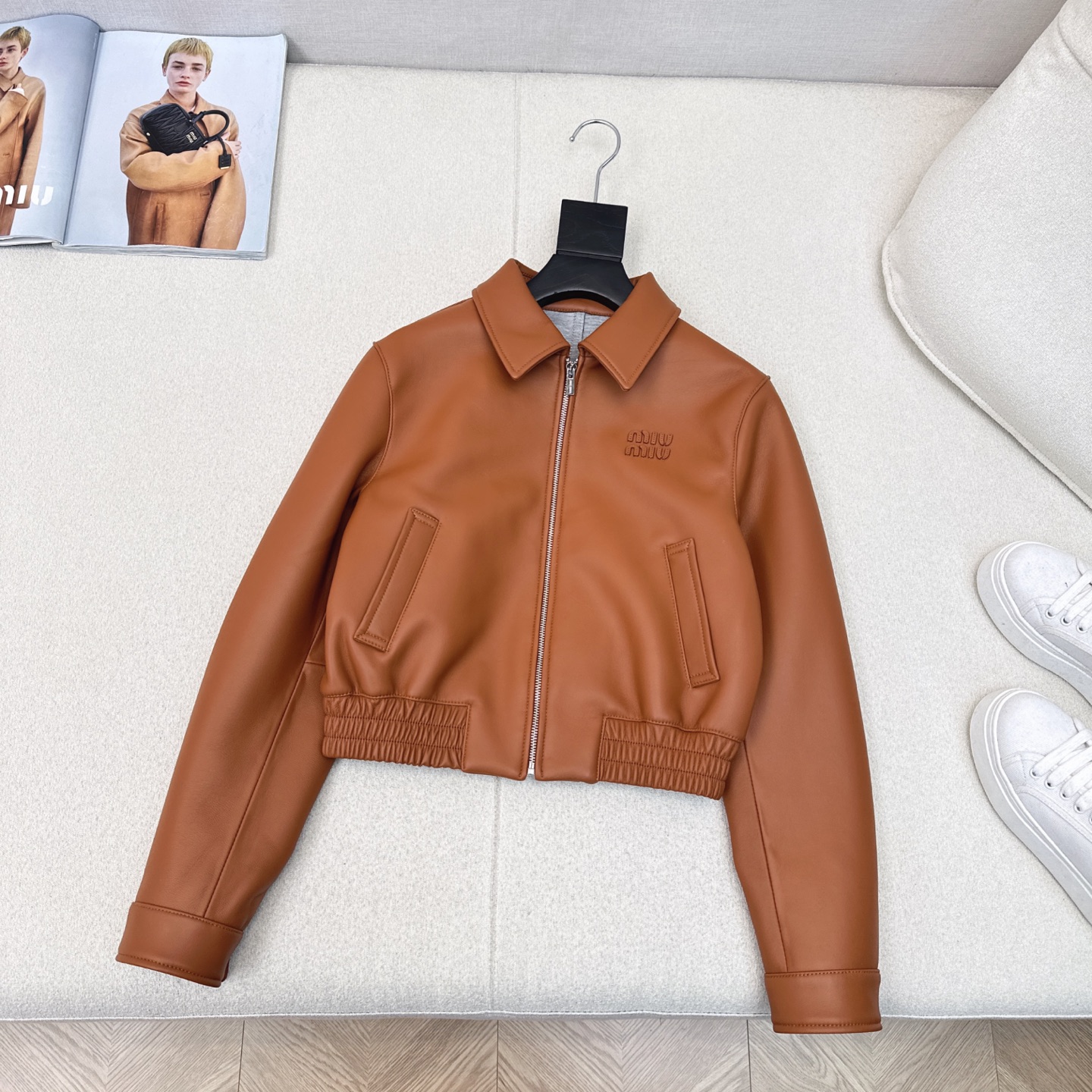 Miu Miu Style Lambskin Leather Jacket - Cropped Biker Coat 6 i1752465164024 4494 0 4