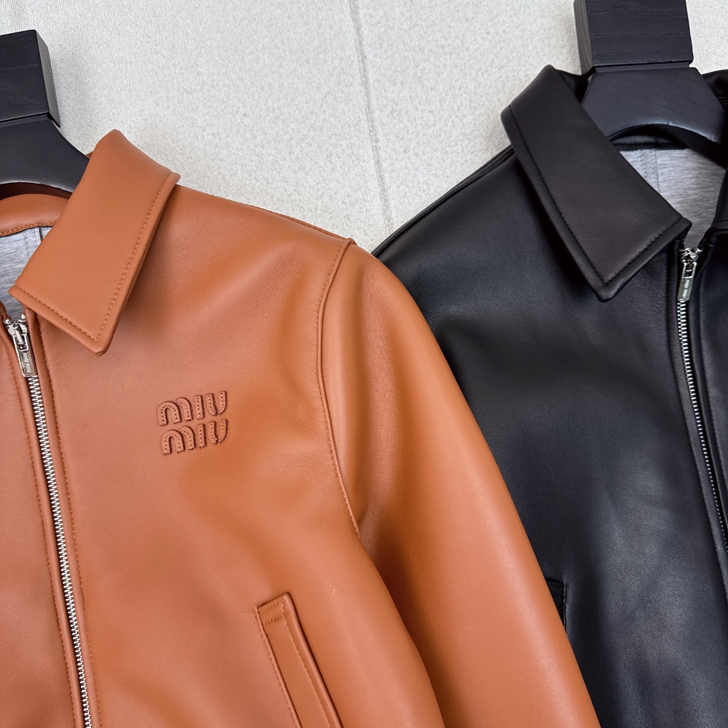 Miu Miu Style Lambskin Leather Jacket - Cropped Biker Coat 4 i1752465164041 3058 0 2