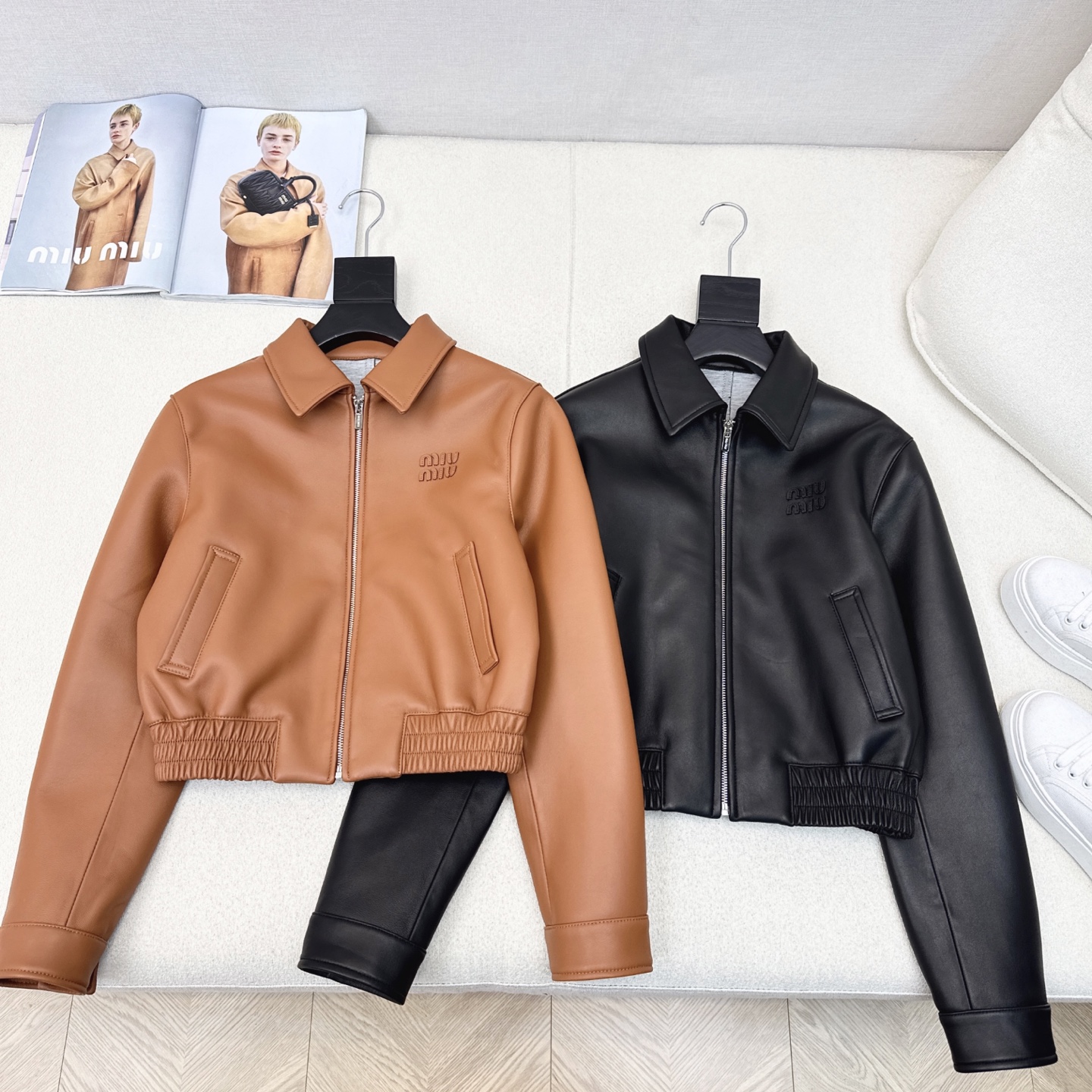 Miu Miu Style Lambskin Leather Jacket - Cropped Biker Coat 2 i1752465166201 9280 0 0