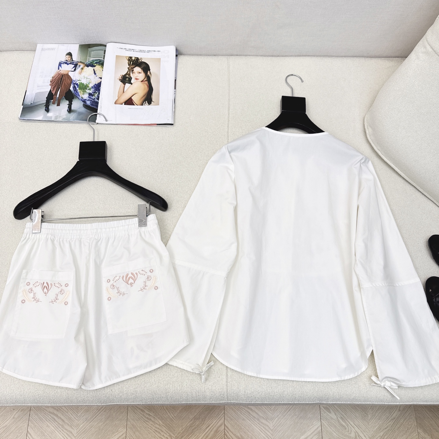 “25Ss Embroidery Shirt Set: Autumn Fashion with H-Line Pattern and High-Density Needles” - 图片 9