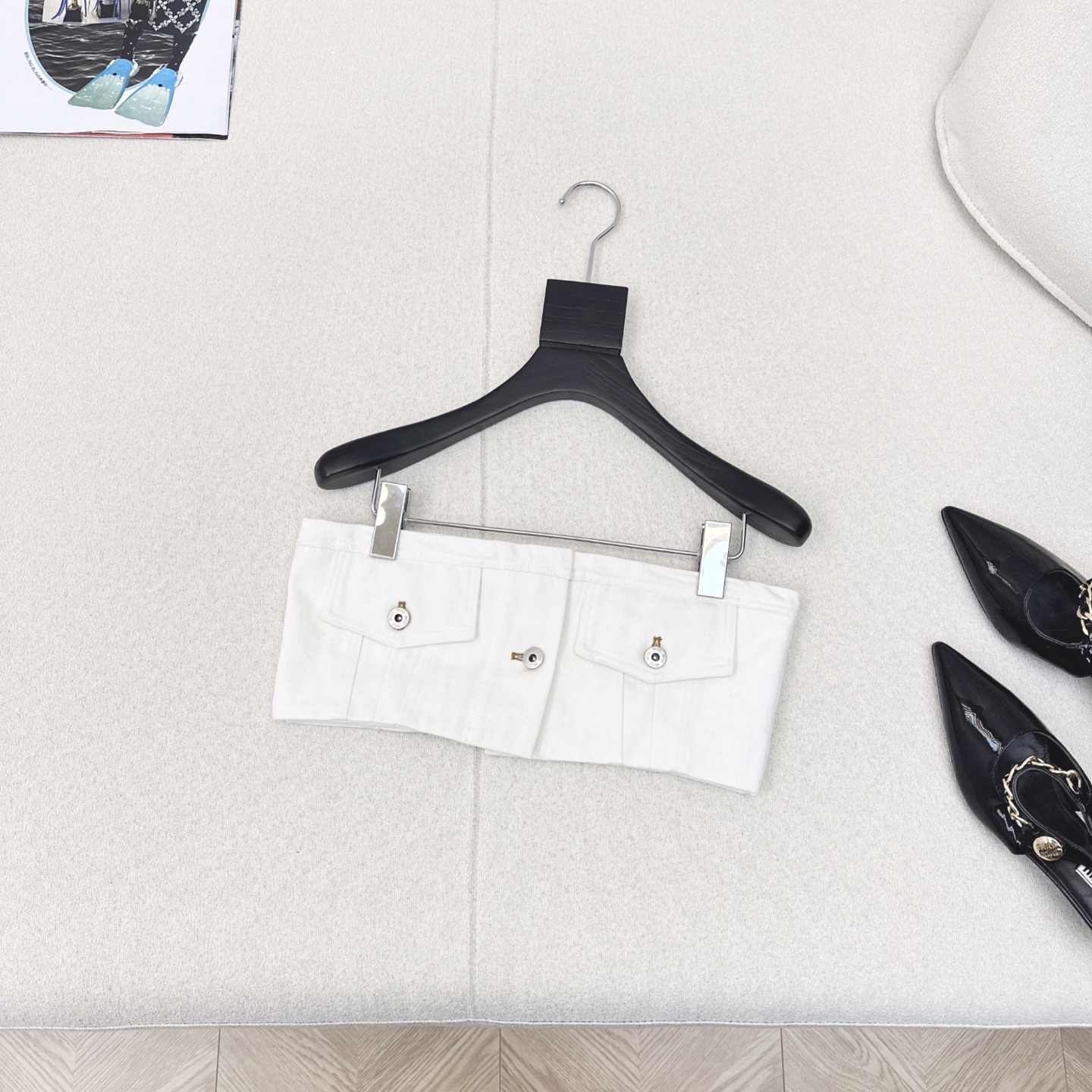 Miu Miu Inspired Denim Bandeau Top - Chic and Trendy 2025 Early Autumn Style 2 i1752643746482 3296 0 0