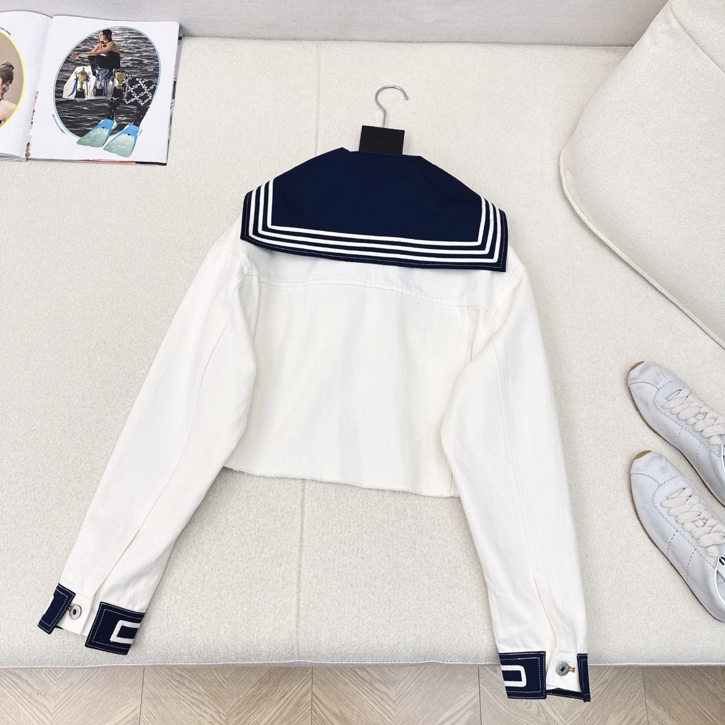 Miu Miu 25SS Denim Jacket Detachable Capelet, Cropped Fit 10 i1752643929614 5746 0 8