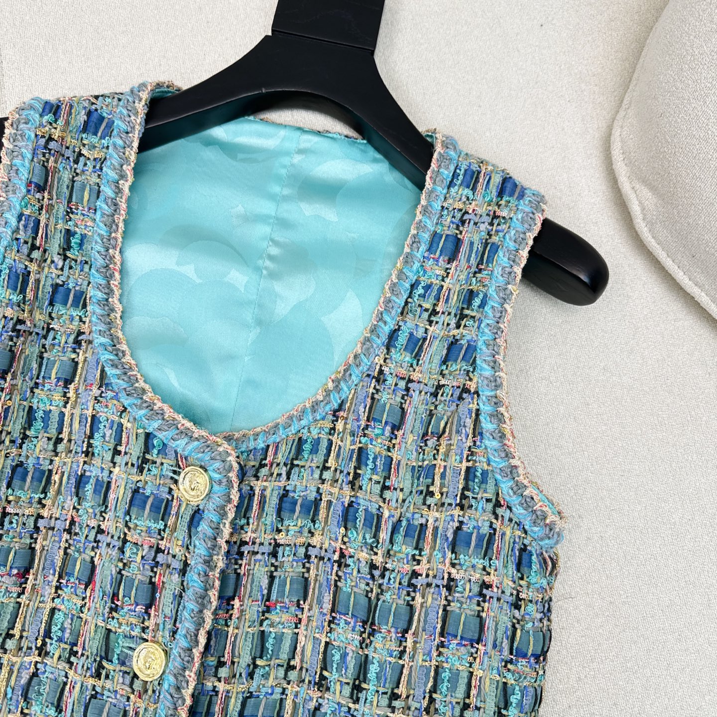 Elegant Woven Sleeveless Dress in Peacock Blue | Designer Style 3 i1752899277454 6362 0 2