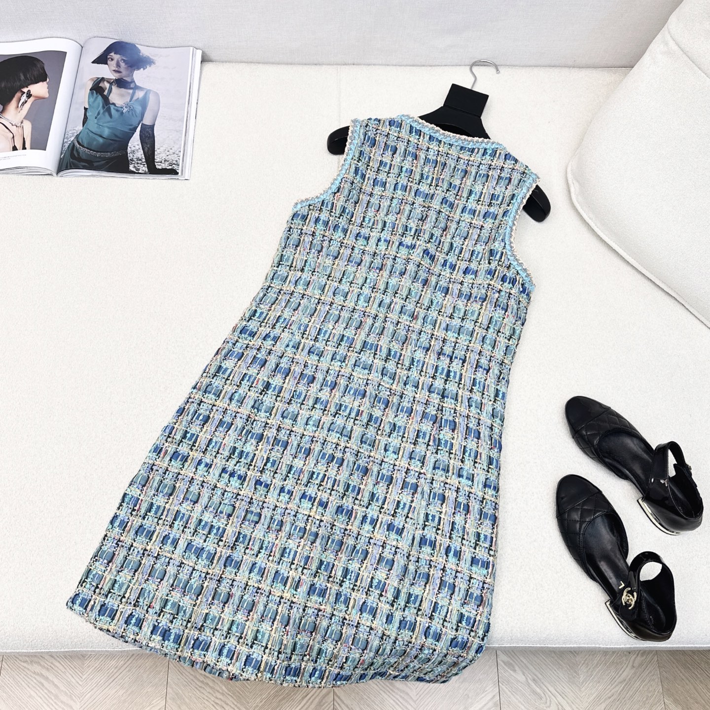 Elegant Woven Sleeveless Dress in Peacock Blue | Designer Style 8 i1752899277581 7253 0 7