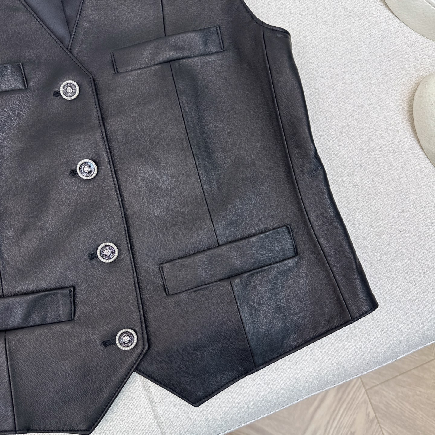 Elegant Lambskin Vest & Stand Collar Jacket Set - Coco Girl Style 7 i1753243710683 8486 0 5