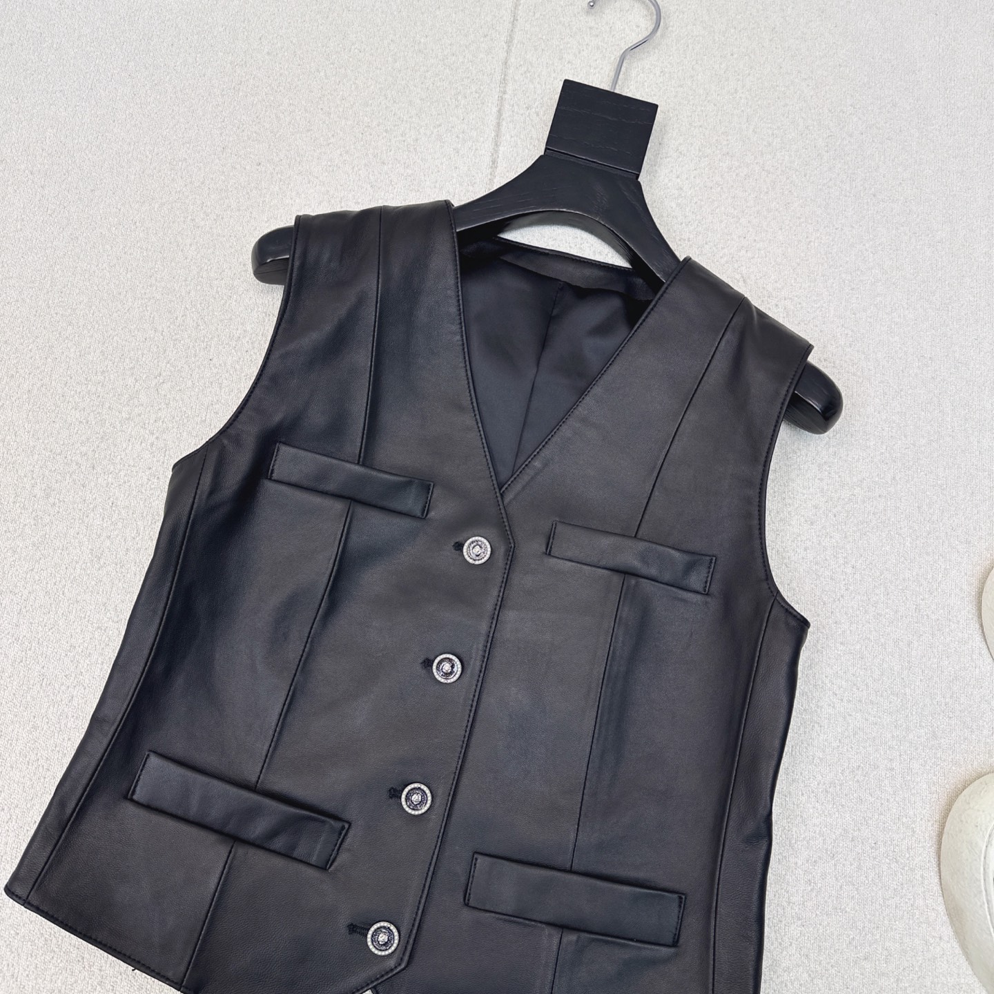 Elegant Lambskin Vest & Stand Collar Jacket Set - Coco Girl Style 3 i1753243710702 7499 0 1