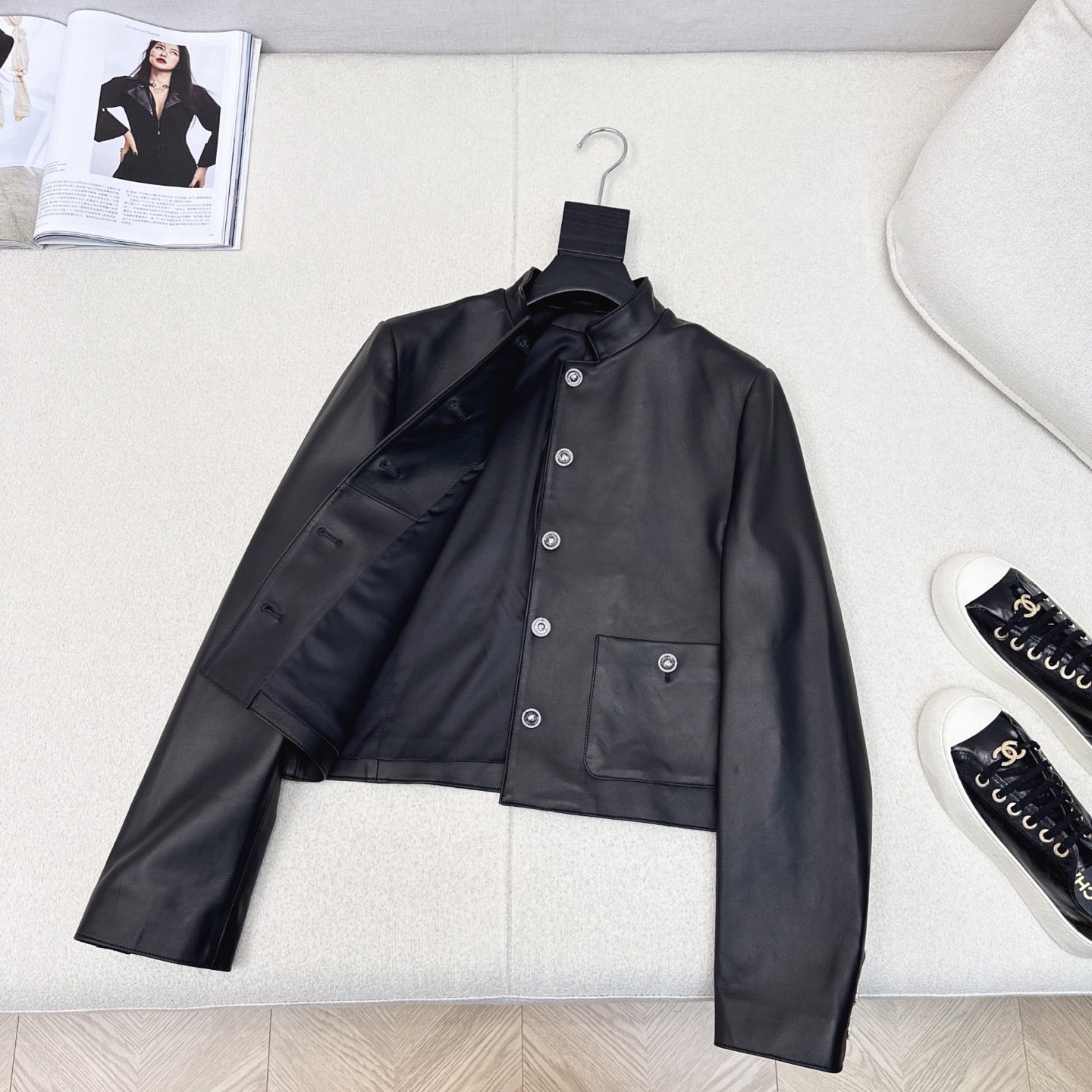 Elegant Lambskin Vest & Stand Collar Jacket Set - Chic & Versatile Style 8 i1753243793868 6170 0 6