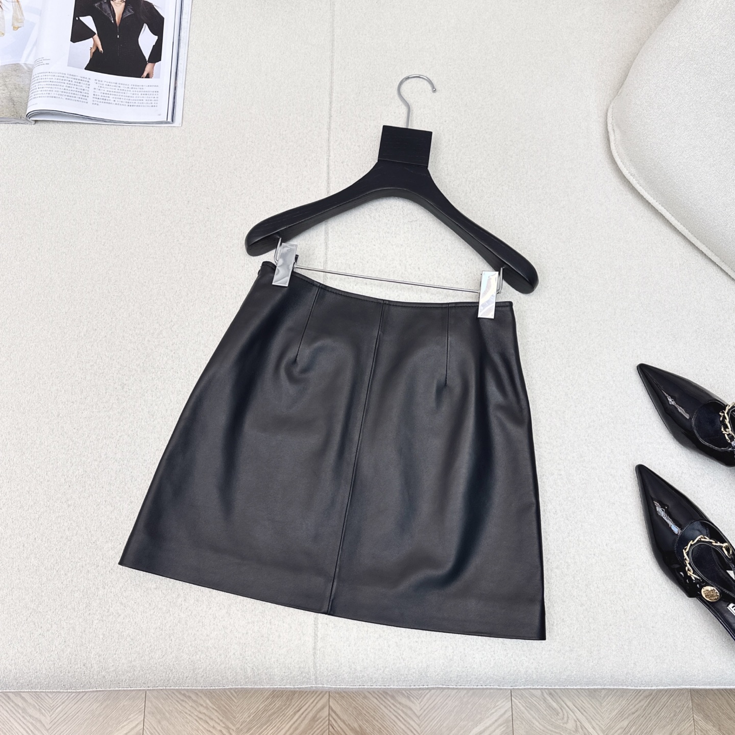Elegant Lambskin Vest & Skirt Set - Inspired by C 25Ss, Matte Finish 8 i1753422043585 9565 0 6