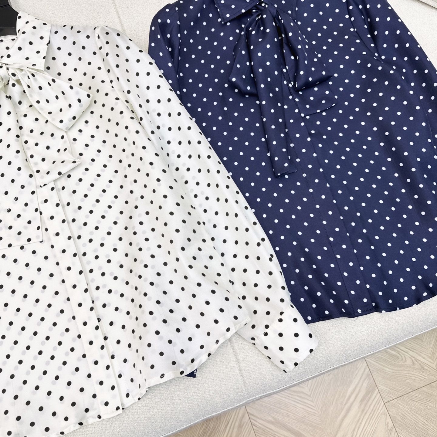 Elegant Women's Vintage Polka Dot Silk Shirt with Bow Tie - Perfect for Autumn 5 i1753422123238 8003 0 1