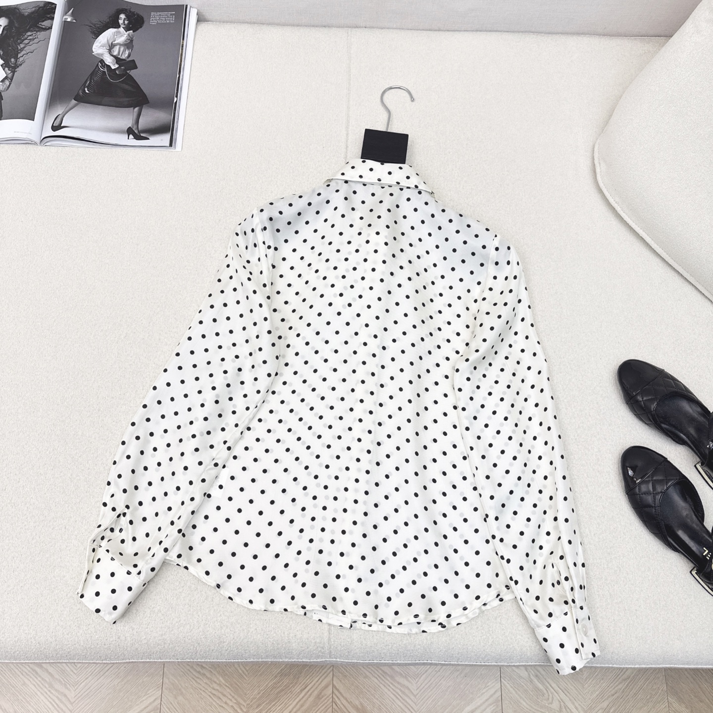 Elegant Women's Vintage Polka Dot Silk Shirt with Bow Tie - Perfect for Autumn 9 i1753422612983 3716 0 7