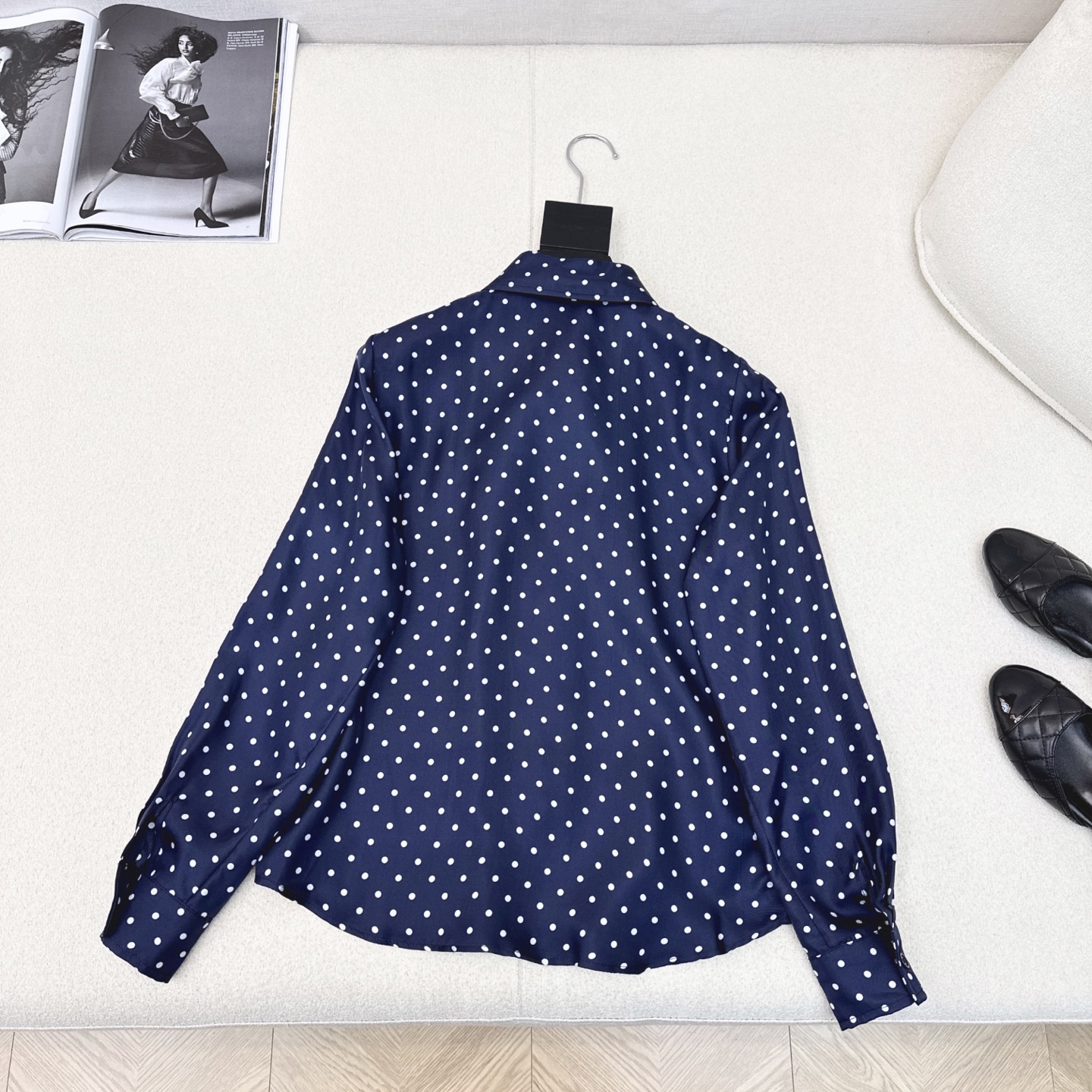 Elegant Women's Vintage Polka Dot Silk Shirt with Bow Tie - Perfect for Autumn 7 i1753422614243 112 0 5