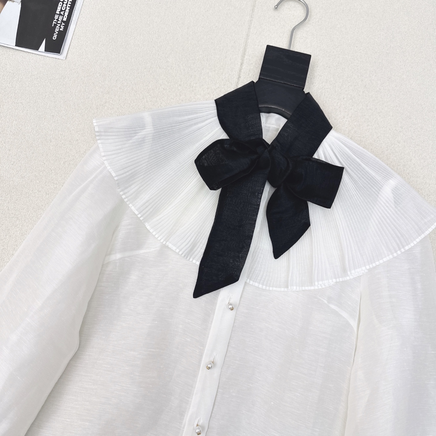 Elegant Linen Cape Shirt with Contrast Ribbon Tie - Perfect for Autumn 4 i1753679540054 7014 0 2
