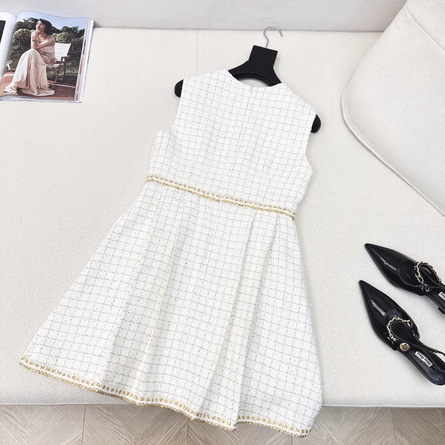 Chanell Sleeveless Tweed Dress Set with Cropped Top & Pleated Skirt 9 i1754199968199 7883 0 7