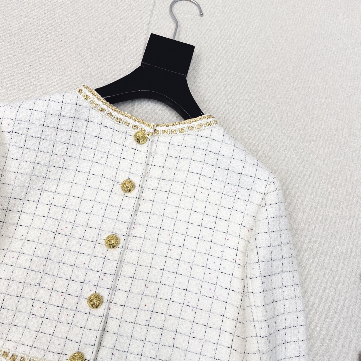 Chanell White Cropped Tweed Jacket Women's Elegant Spring Autumn Coat 10 i1754200090814 6736 0 8