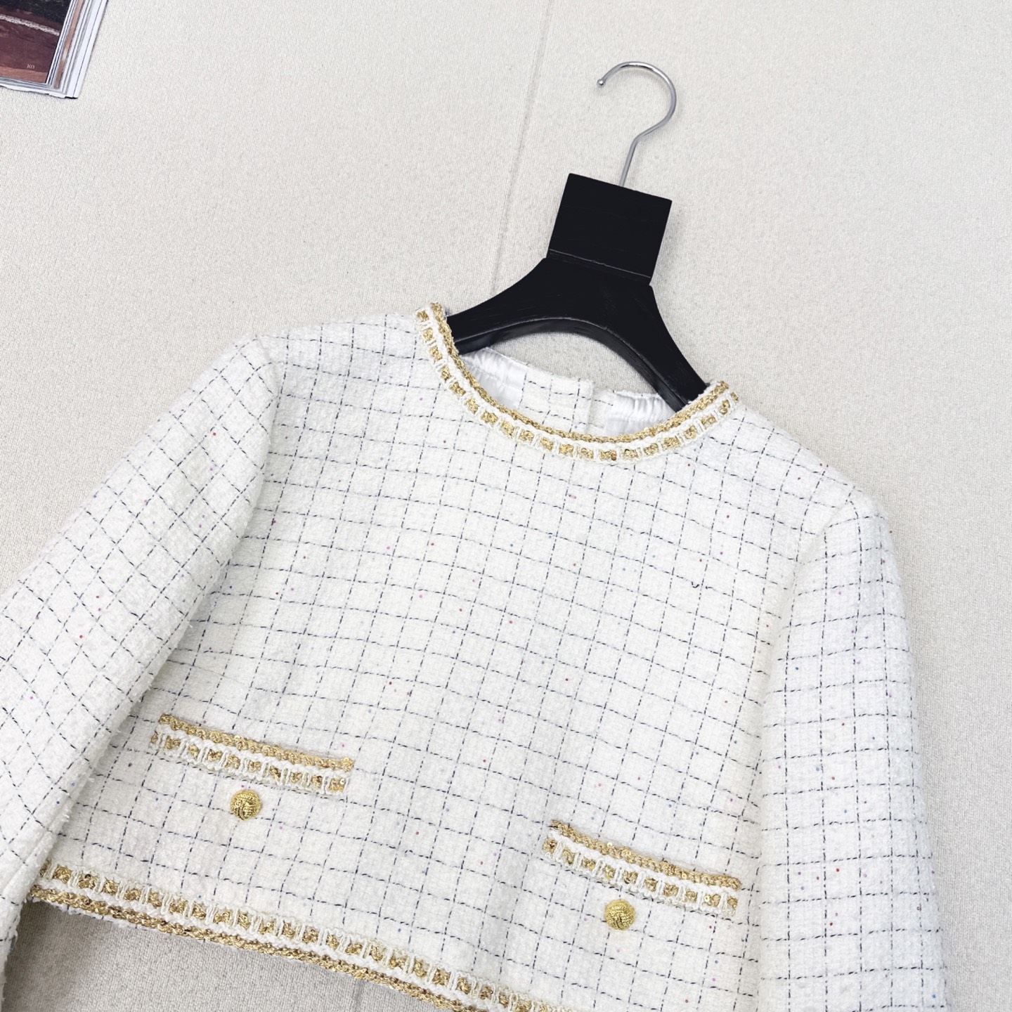 Chanell White Cropped Tweed Jacket Women's Elegant Spring Autumn Coat 3 i1754200093955 4841 0 1