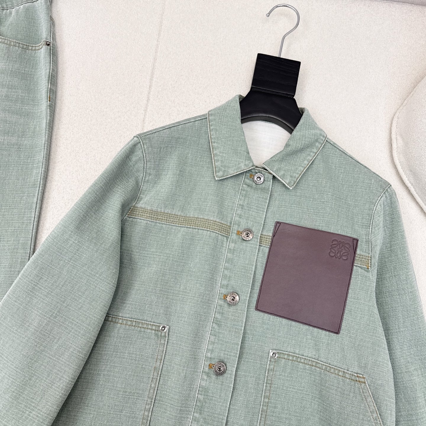 独家首发 Loe 25Ss———早秋最新款休闲时髦牛仔套装💚宽松翻领牛仔外套+直筒裤 全棉牛仔酵素洗水工