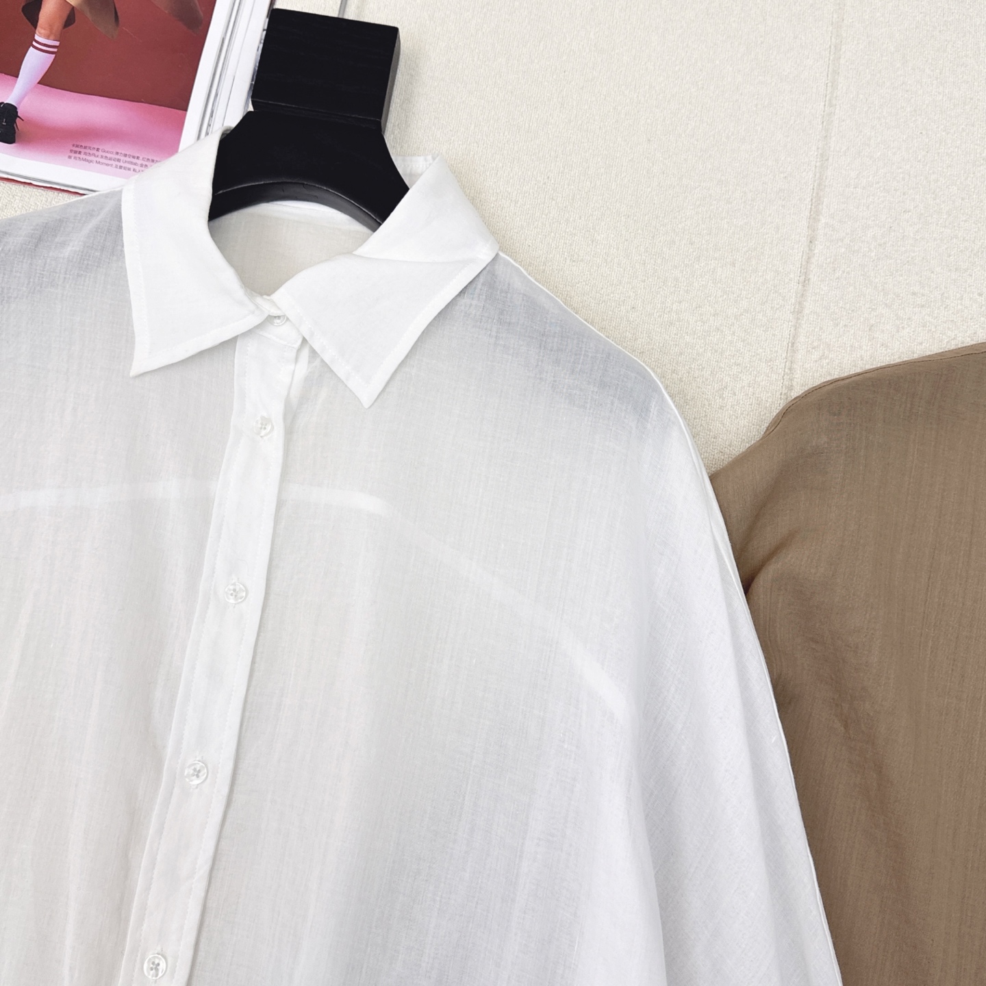 Luxurious and Simple Wind Suit with Elastic Shirt and Tweed Trousers – P696 Original Smolder - 图片 3