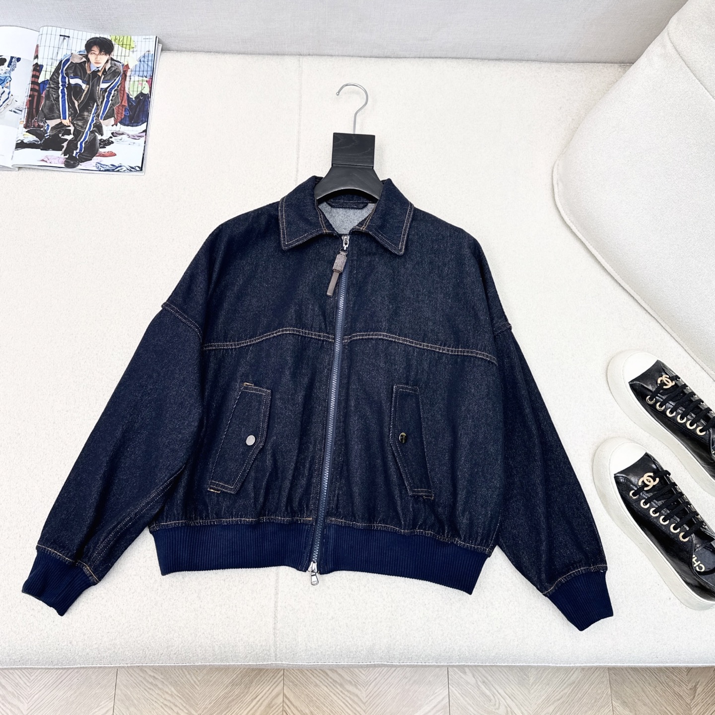 美式复古 Bc 25Ss—————早秋最新款宽松洗水牛仔外套🖤率性时髦 洗水牛仔棉 非常软糯 兼具春夏秋