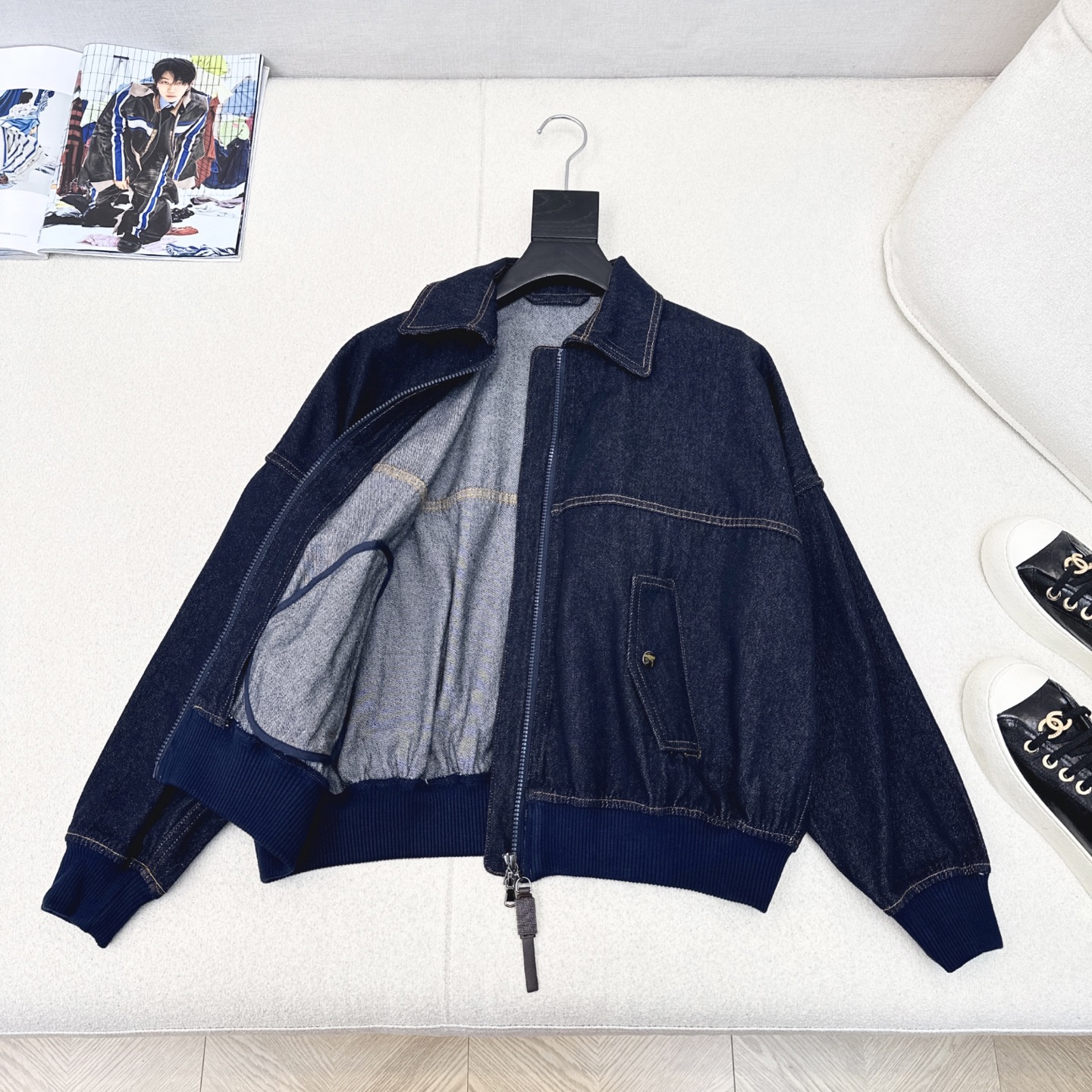 美式复古 Bc 25Ss—————早秋最新款宽松洗水牛仔外套🖤率性时髦 洗水牛仔棉 非常软糯 兼具春夏秋