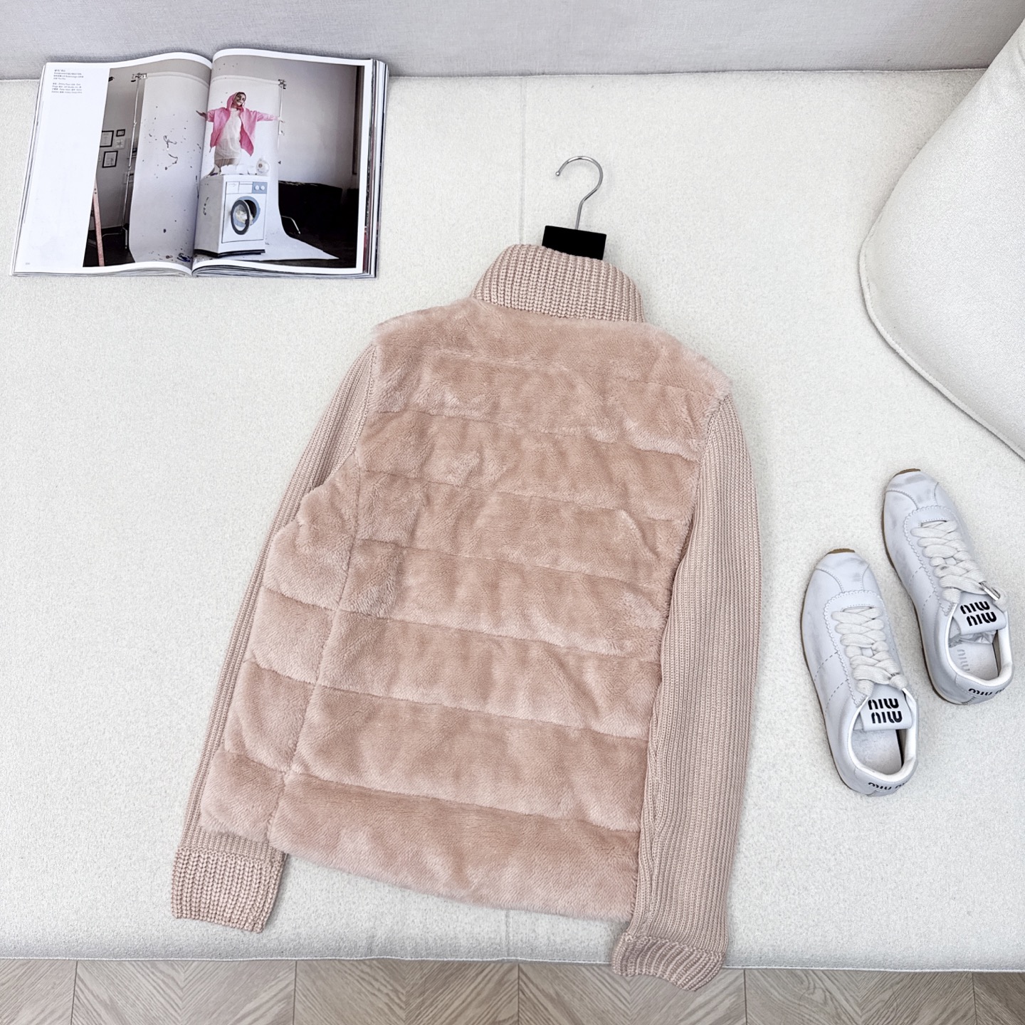 原单品质 MC 25Ss————秋冬最新款立领针织拼接毛绒羽绒服外套💗 原版定制羊毛针织面料 国标进口9
