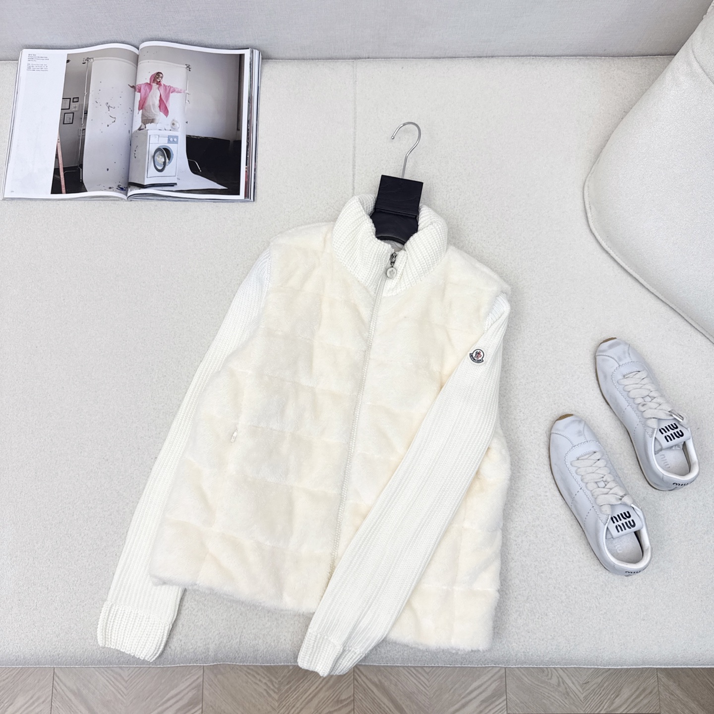 原单品质 MC 25Ss————秋冬最新款立领针织拼接毛绒羽绒服外套💗 原版定制羊毛针织面料 国标进口9