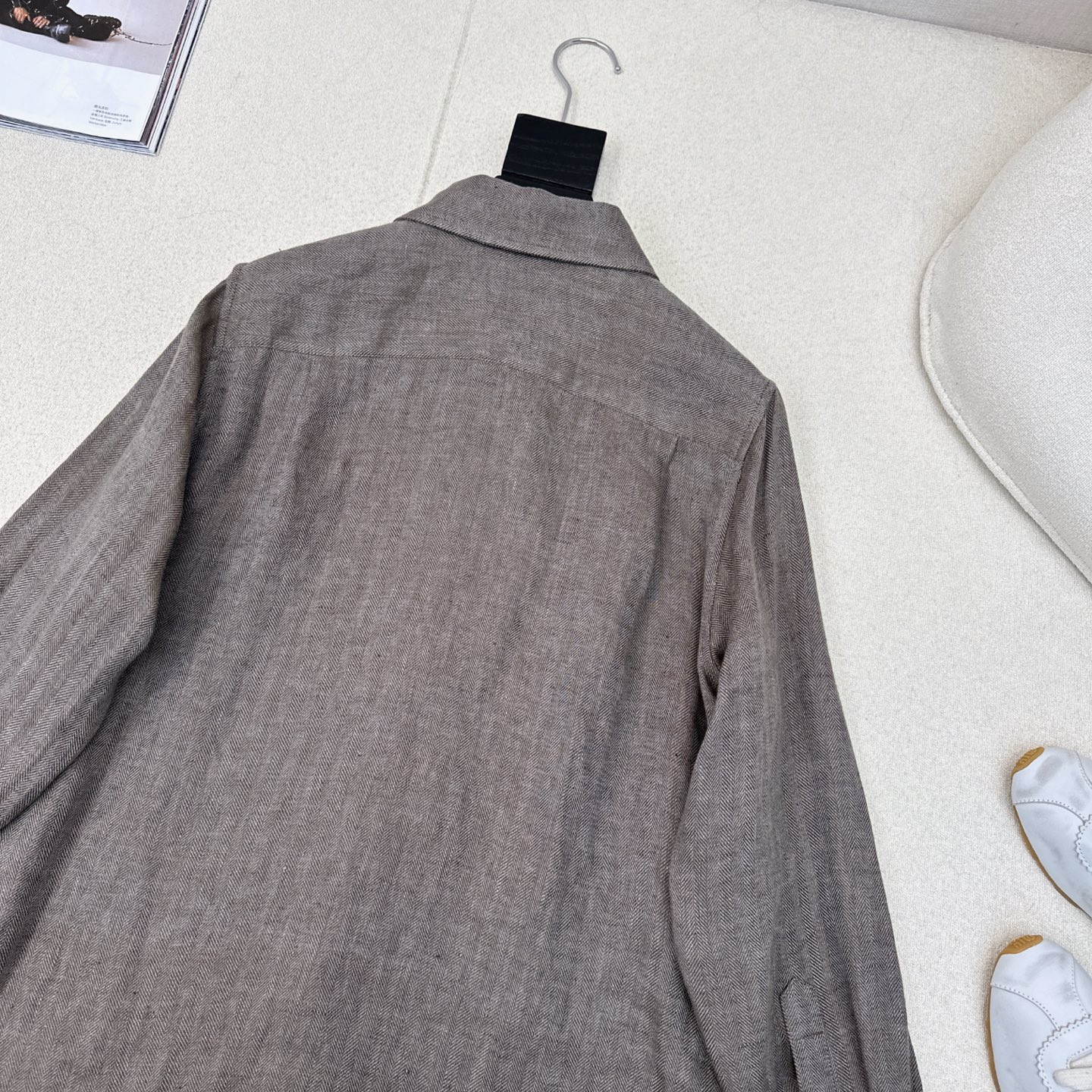 特价🉐️ ❗️现货齐码❗️不退不换❗️高级老钱风穿搭 lp🆕 25Ss————早秋最新款复古人字纹亚麻衬