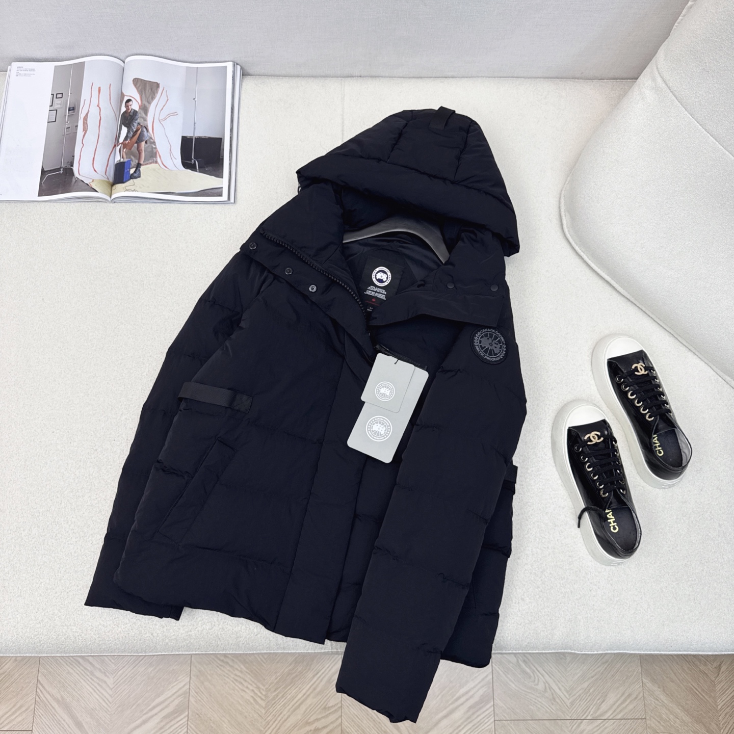 高端原单品质 Canad* Goos*25ss————秋冬新品连帽短款面包羽绒服外套🤍 定制五金配件所有