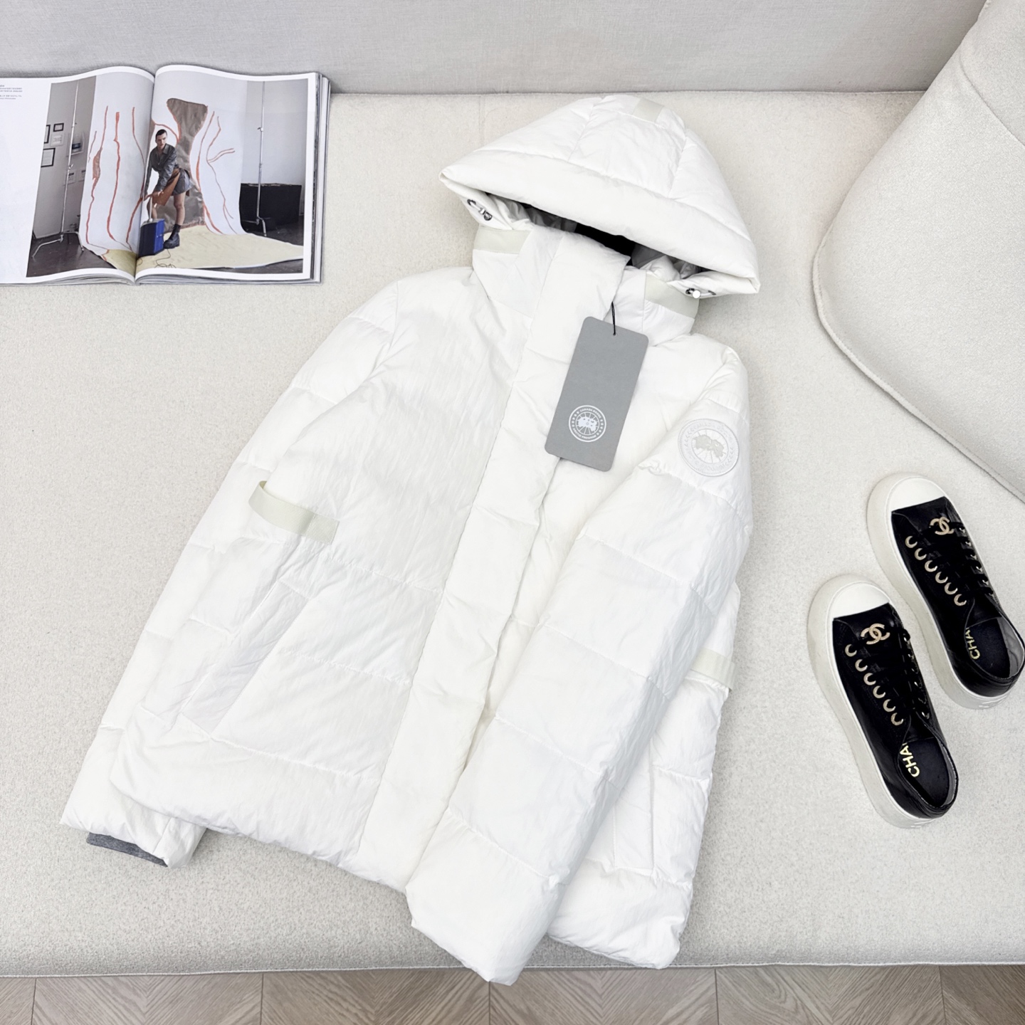 高端原单品质 Canad* Goos*25ss————秋冬新品连帽短款面包羽绒服外套🤍 定制五金配件所有