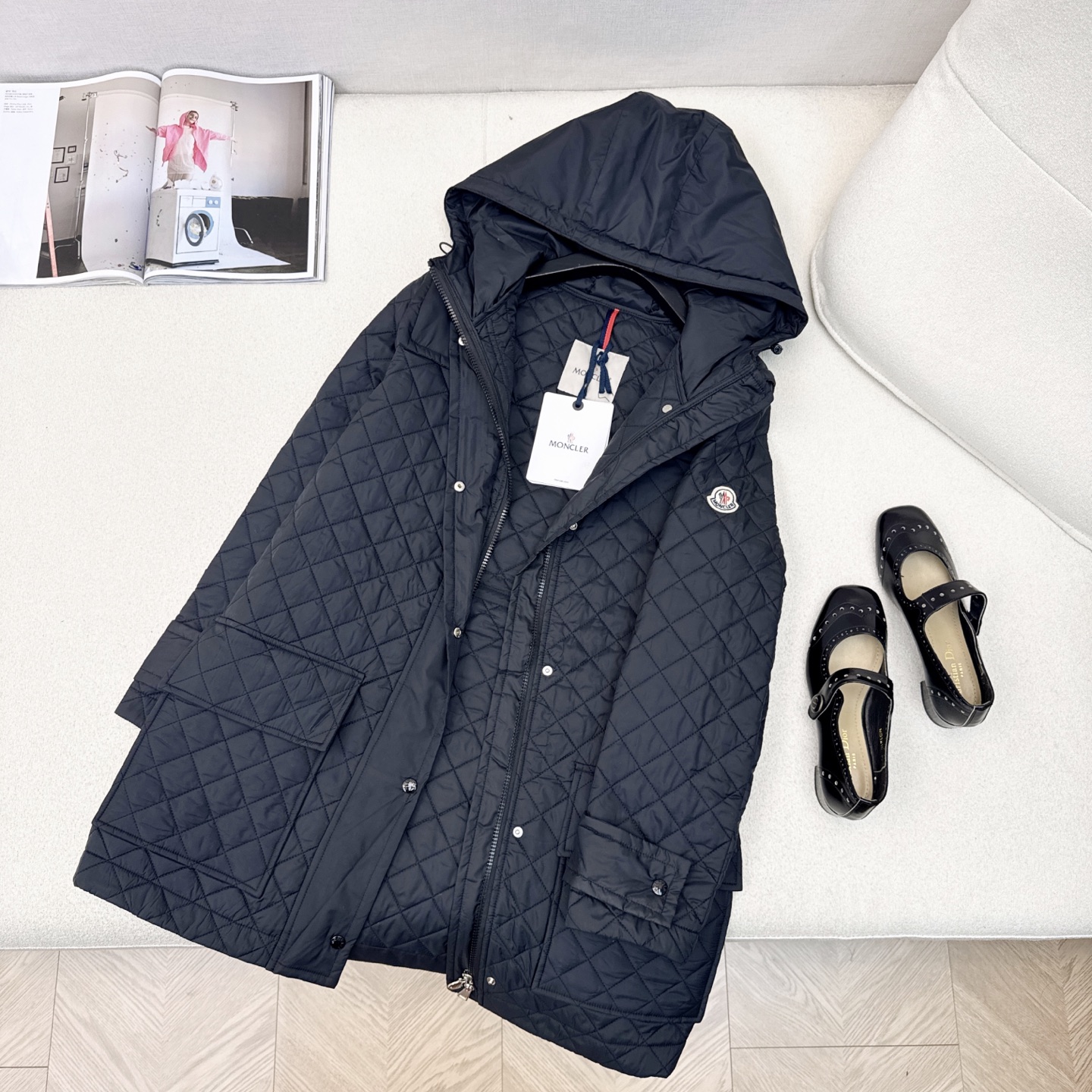 原单品质 MC 25ss———秋冬新品绗缝菱格中长款连帽棉服外套🖤 独家高版出品 棉服的天花板 经典绗缝