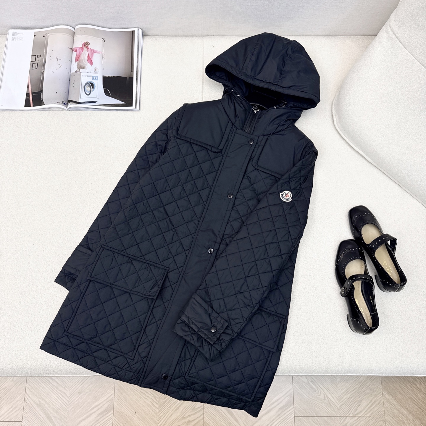 原单品质 MC 25ss———秋冬新品绗缝菱格中长款连帽棉服外套🖤 独家高版出品 棉服的天花板 经典绗缝