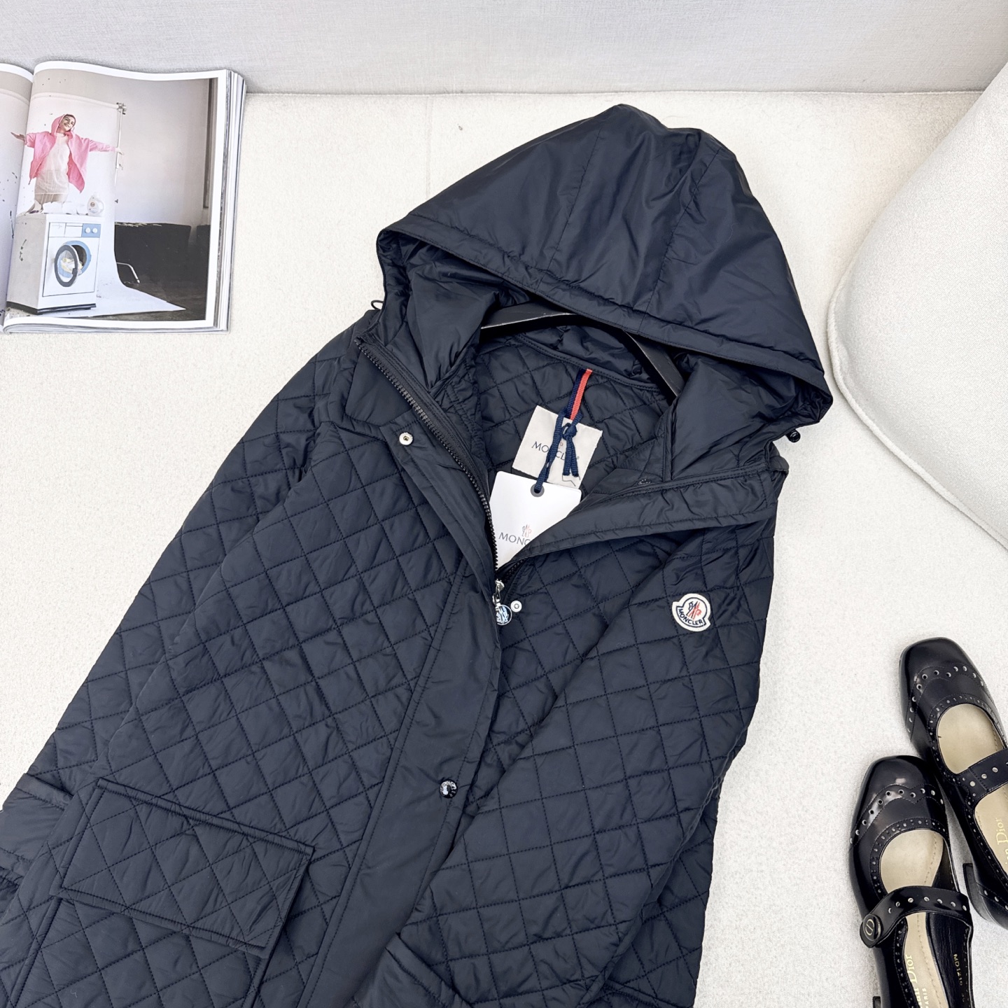 原单品质 MC 25ss———秋冬新品绗缝菱格中长款连帽棉服外套🖤 独家高版出品 棉服的天花板 经典绗缝