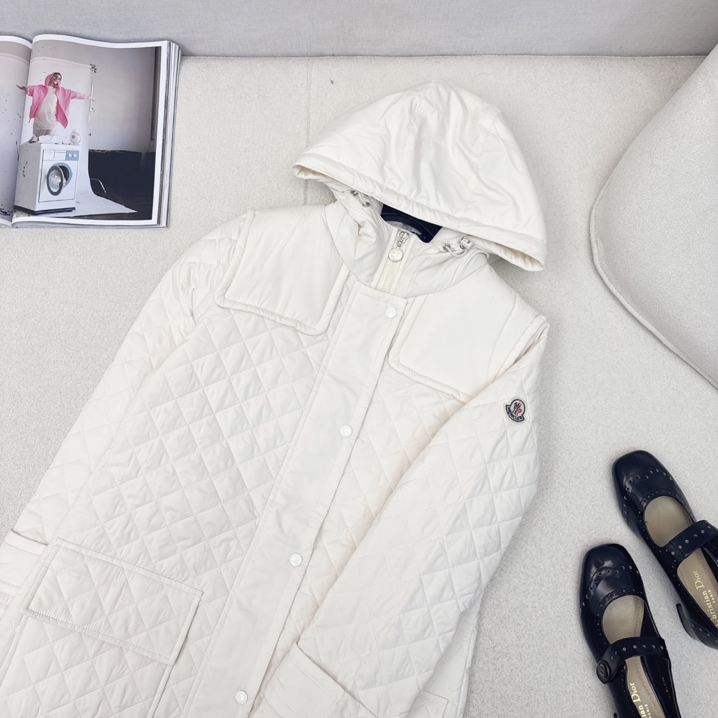 原单品质 MC 25ss———秋冬新品绗缝菱格中长款连帽棉服外套🖤 独家高版出品 棉服的天花板 经典绗缝