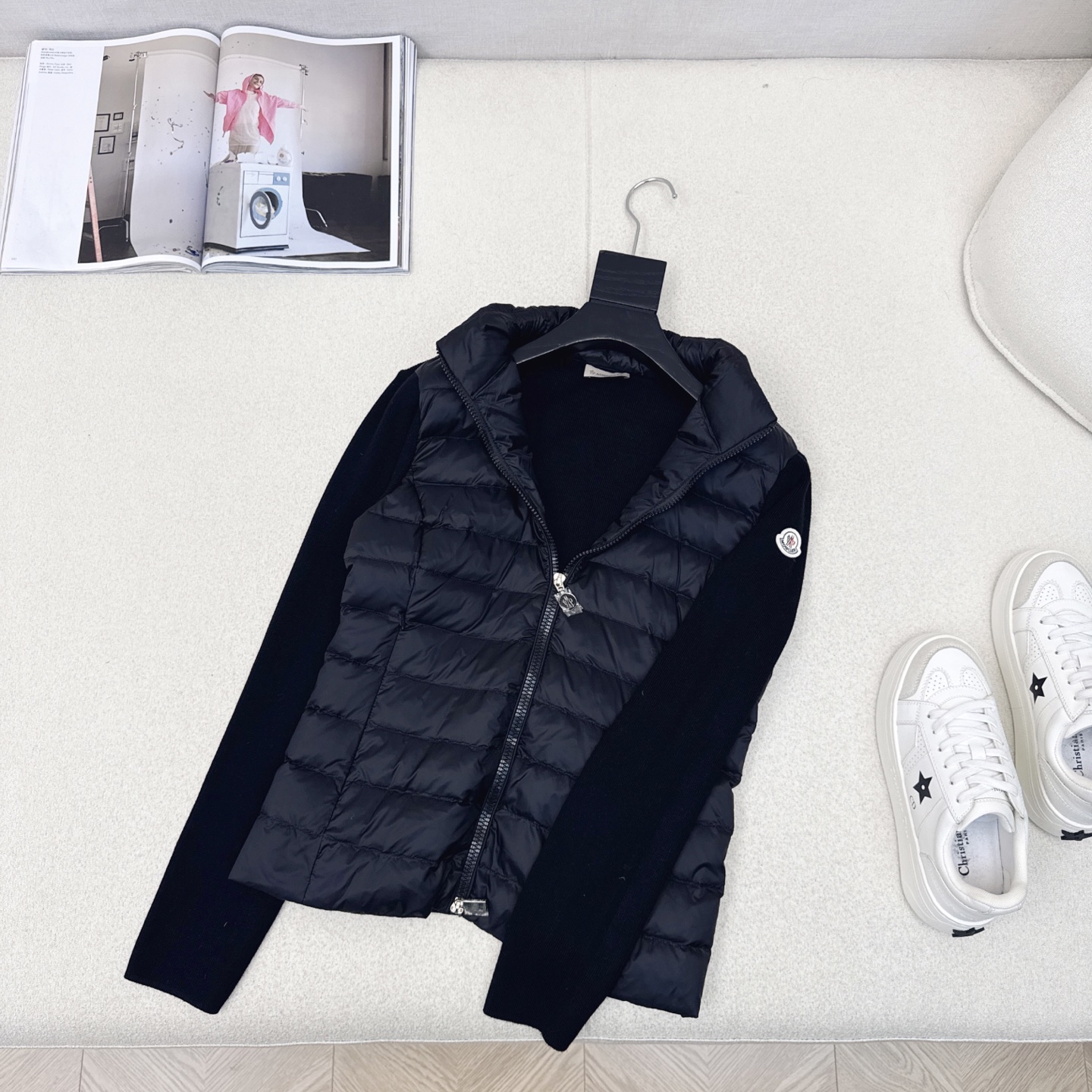 原单品质 MC 25Ss———秋冬最新款拼接针织羽绒服外套🤍小立领立体剪裁版型设计 时髦又帅气 国标90