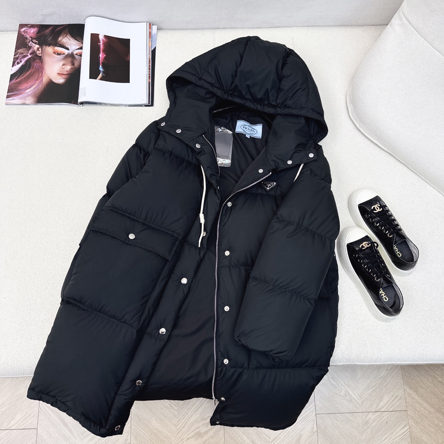 Prada Women's Hooded Long Puffer Coat Winter Warm Duck Down Jacket 7 i1756010505316 5521 0 6