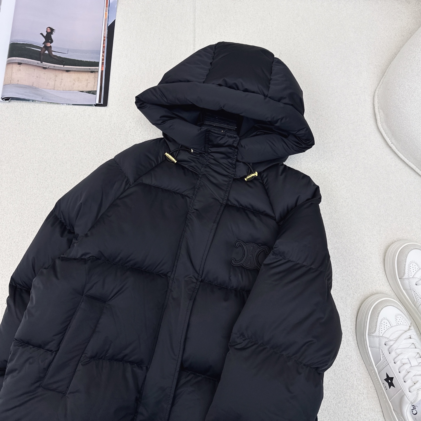 高端原单品质 CE 25Ss———秋冬新款凯旋门徽标logo连帽面包羽绒服 🤎本季最佳版型 经典凯旋门贴