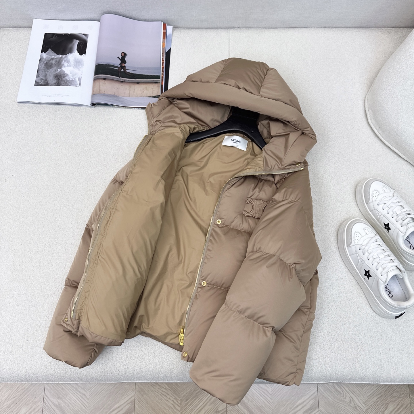 高端原单品质 CE 25Ss———秋冬新款凯旋门徽标logo连帽面包羽绒服 🤎本季最佳版型 经典凯旋门贴