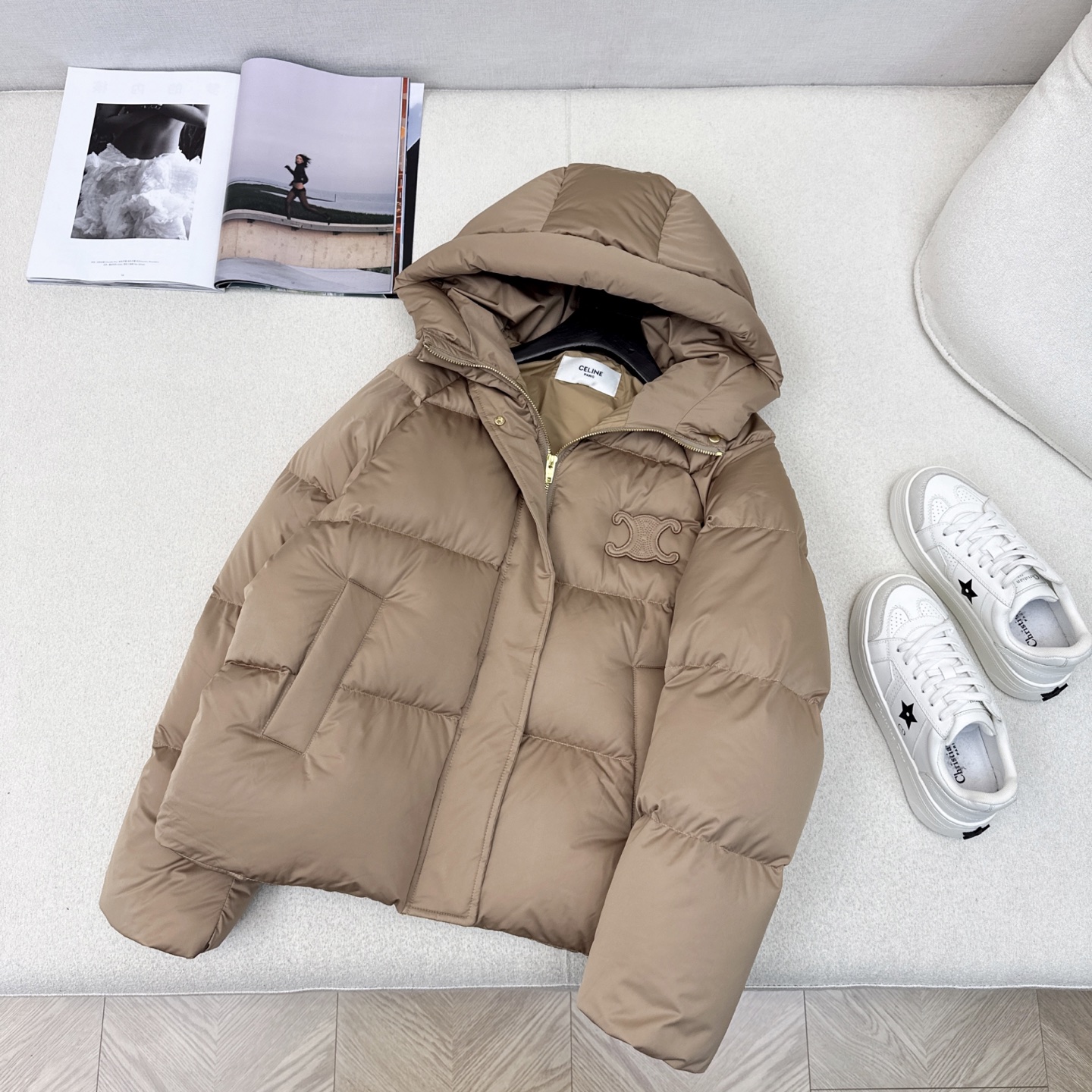 高端原单品质 CE 25Ss———秋冬新款凯旋门徽标logo连帽面包羽绒服 🤎本季最佳版型 经典凯旋门贴