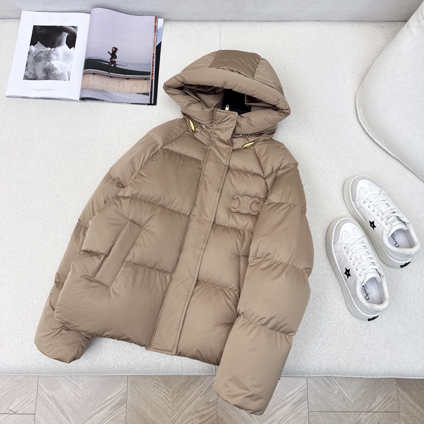 高端原单品质 CE 25Ss———秋冬新款凯旋门徽标logo连帽面包羽绒服 🤎本季最佳版型 经典凯旋门贴