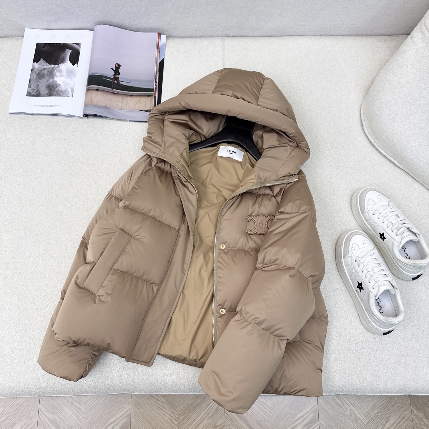 高端原单品质 CE 25Ss———秋冬新款凯旋门徽标logo连帽面包羽绒服 🤎本季最佳版型 经典凯旋门贴