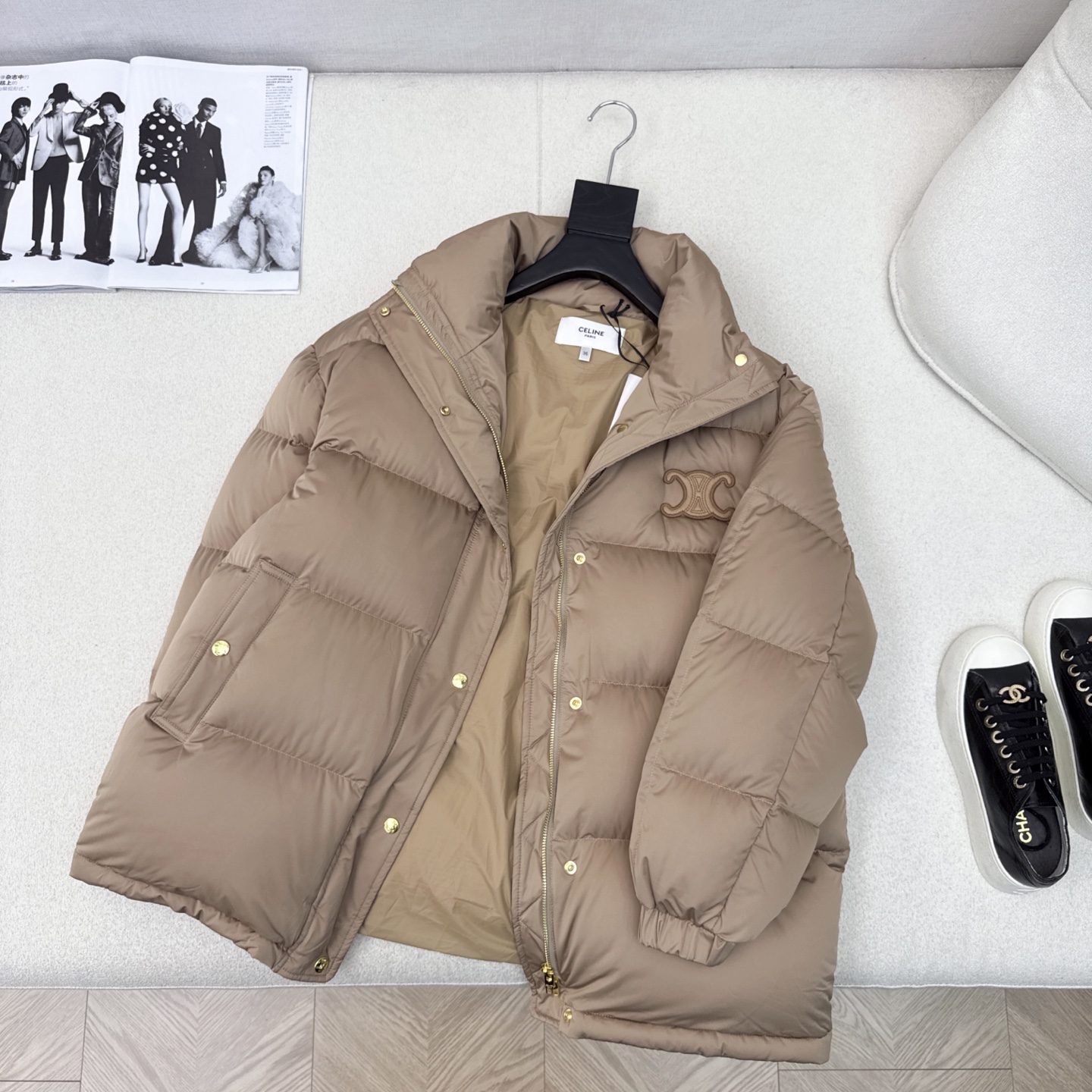 高端原单品质 CE 25Ss———秋冬新款凯旋门皮徽标立领束腰面包羽绒服 🤎本季最佳版型 经典凯旋门皮标