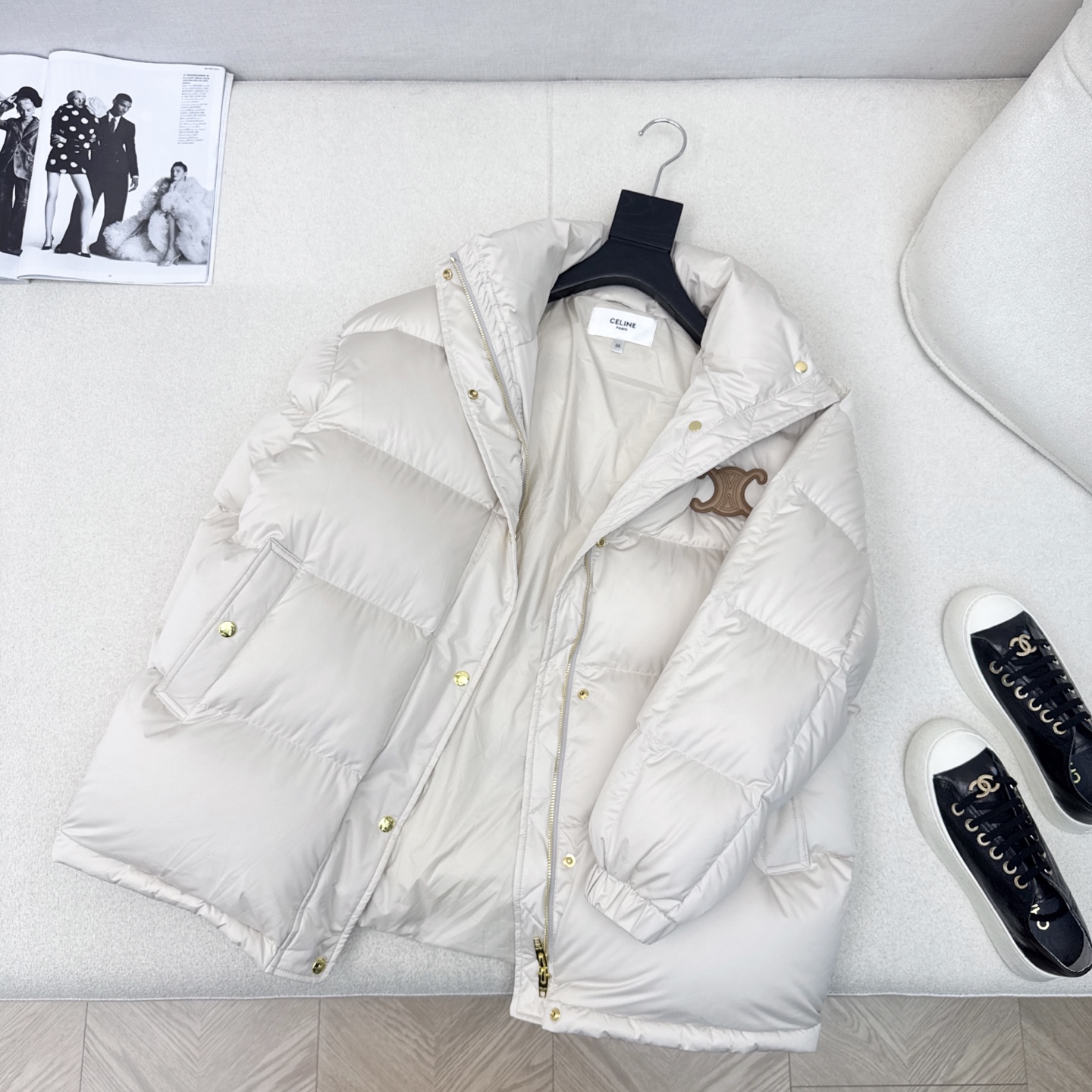 高端原单品质 CE 25Ss———秋冬新款凯旋门皮徽标立领束腰面包羽绒服 🤎本季最佳版型 经典凯旋门皮标