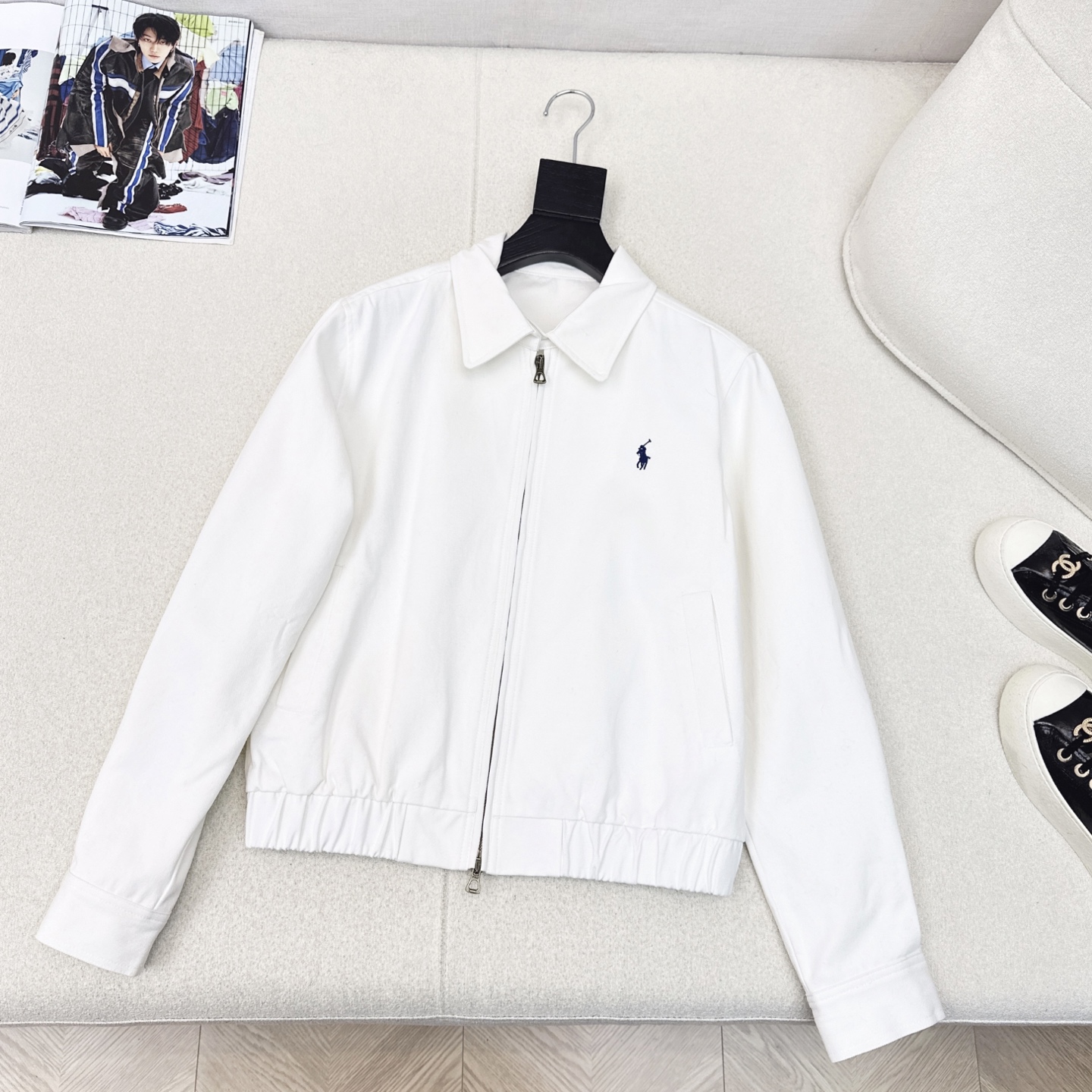 RL 25Ss————早秋最新款长期主义穿搭老干部风夹克外套🤍经典logo刺绣徽标点缀 短款拉链版型 上
