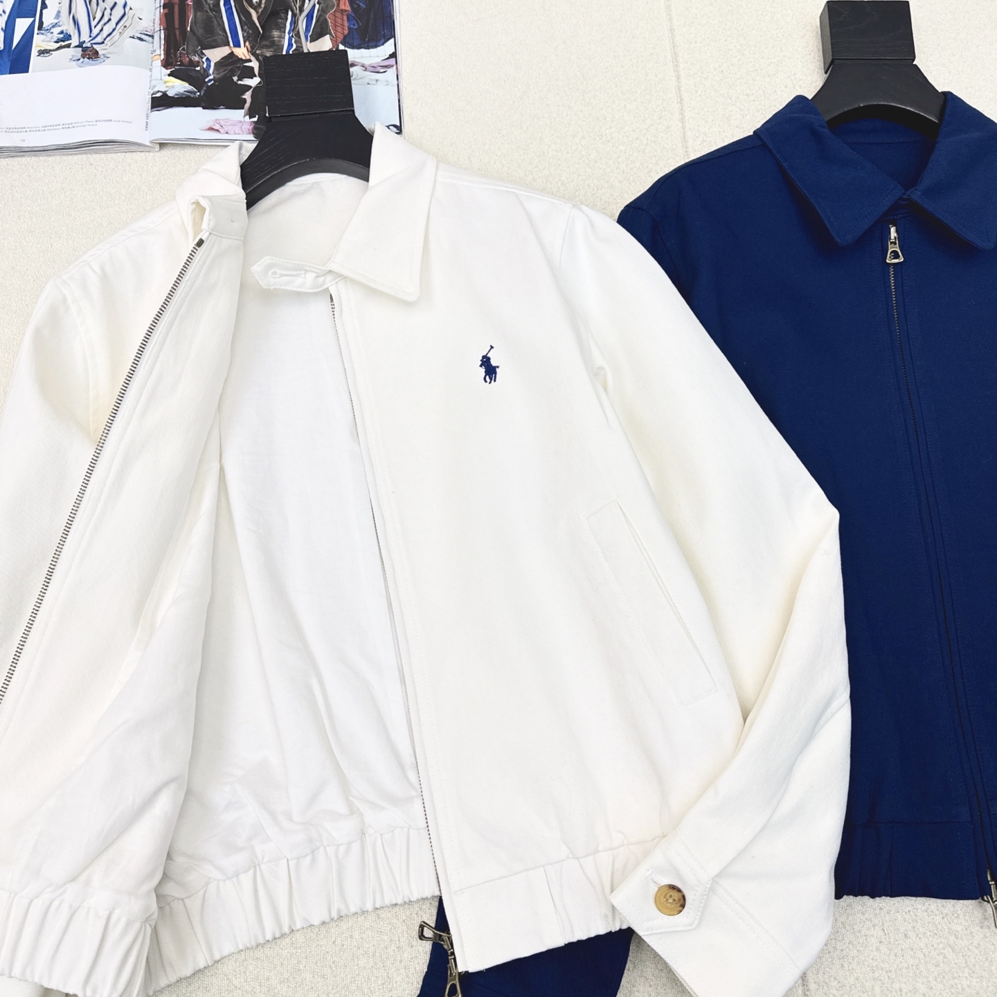RL 25Ss————早秋最新款长期主义穿搭老干部风夹克外套🤍经典logo刺绣徽标点缀 短款拉链版型 上