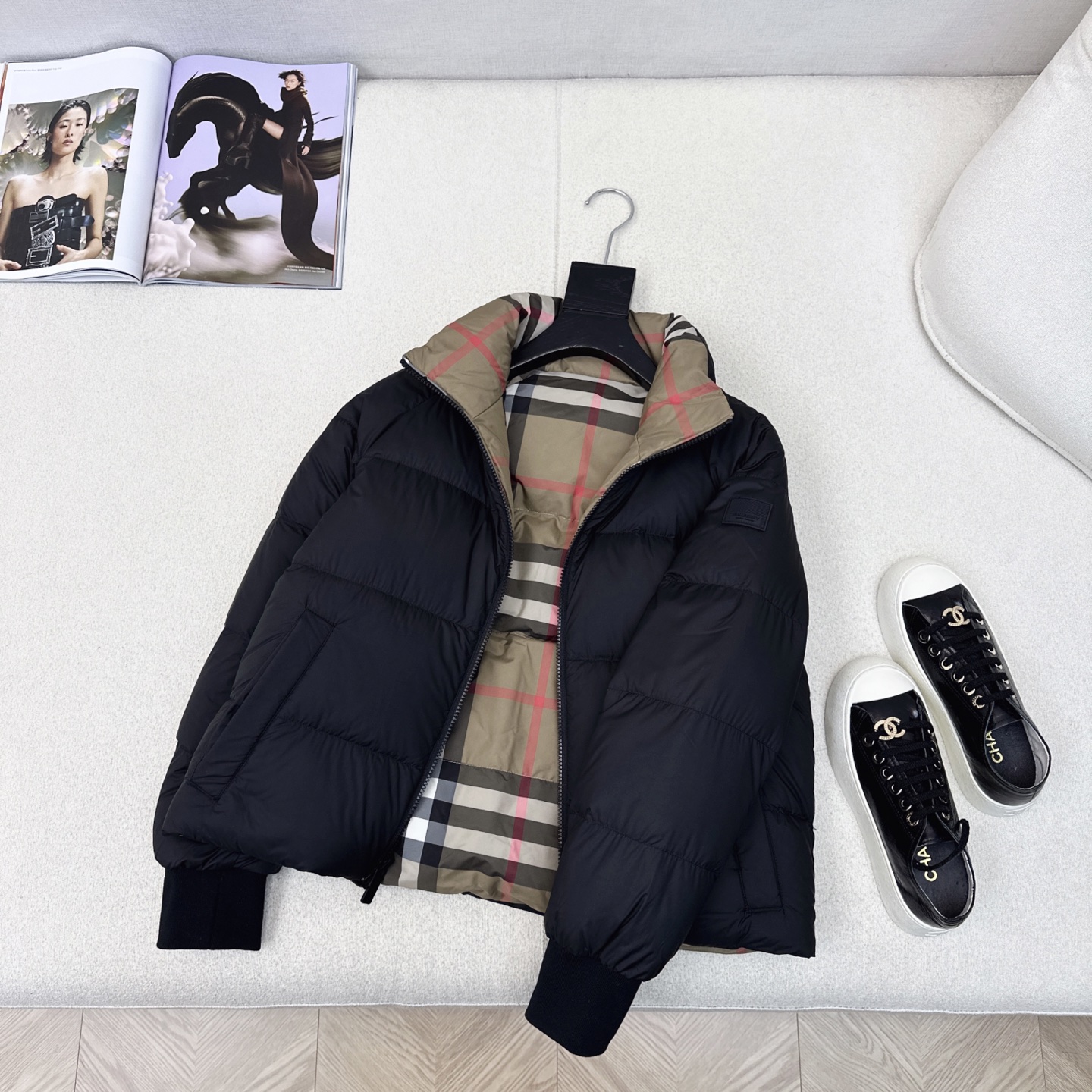 原单品质 Bur 25Ss———秋冬最新款Vintage格纹双面立领短款羽绒服🤎 一衣多穿 格子控必入高
