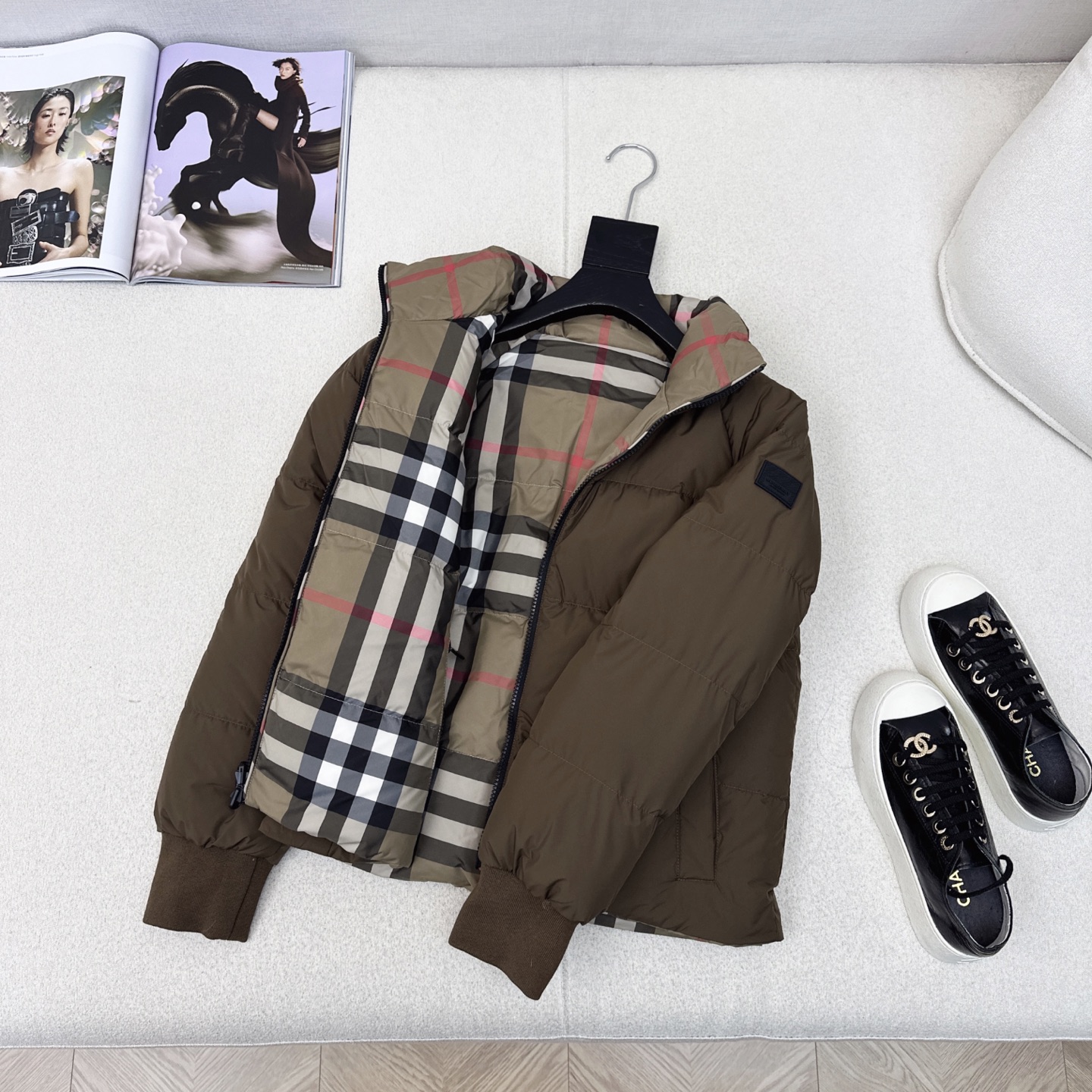 原单品质 Bur 25Ss———秋冬最新款Vintage格纹双面立领短款羽绒服🤎 一衣多穿 格子控必入高