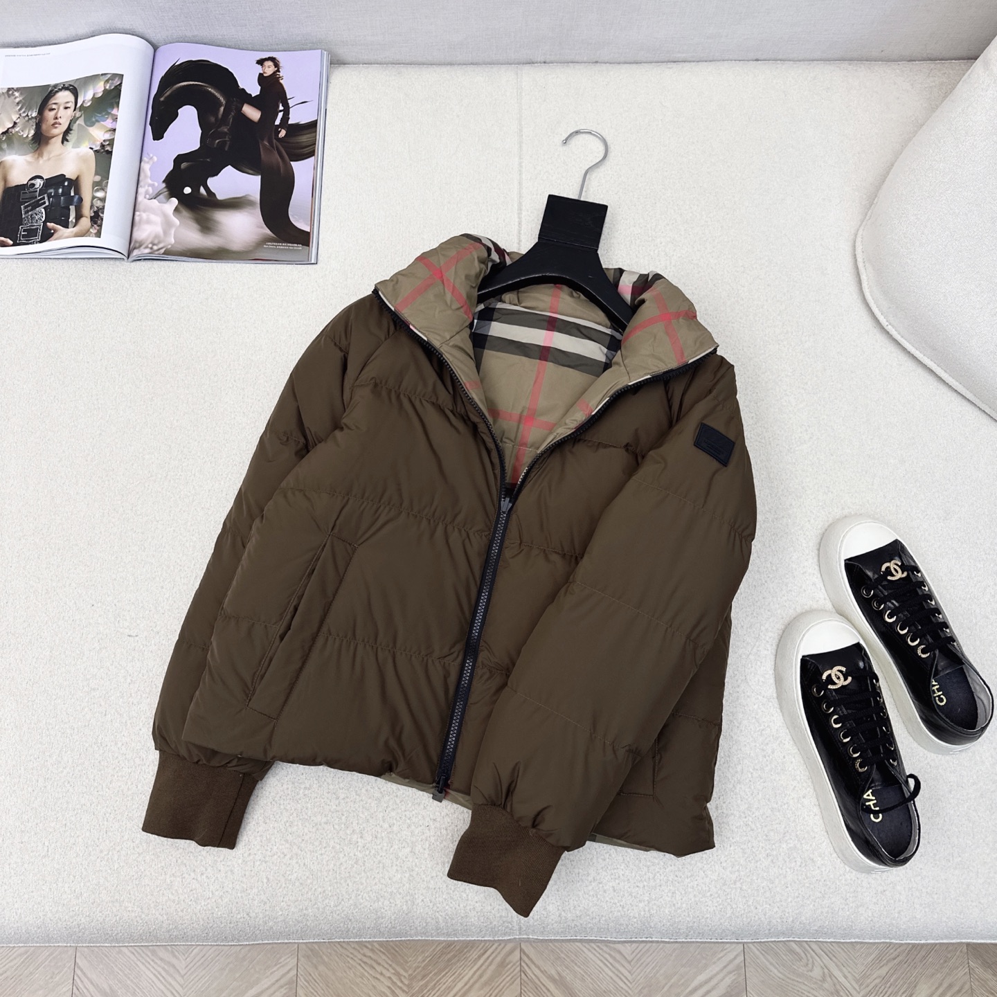 原单品质 Bur 25Ss———秋冬最新款Vintage格纹双面立领短款羽绒服🤎 一衣多穿 格子控必入高