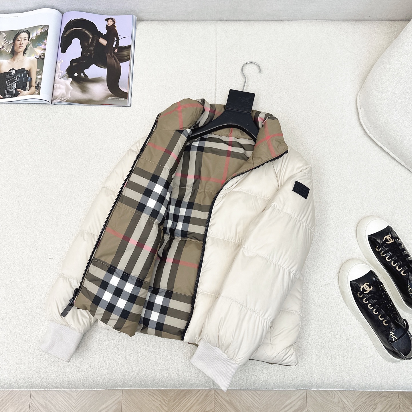 原单品质 Bur 25Ss———秋冬最新款Vintage格纹双面立领短款羽绒服🤎 一衣多穿 格子控必入高
