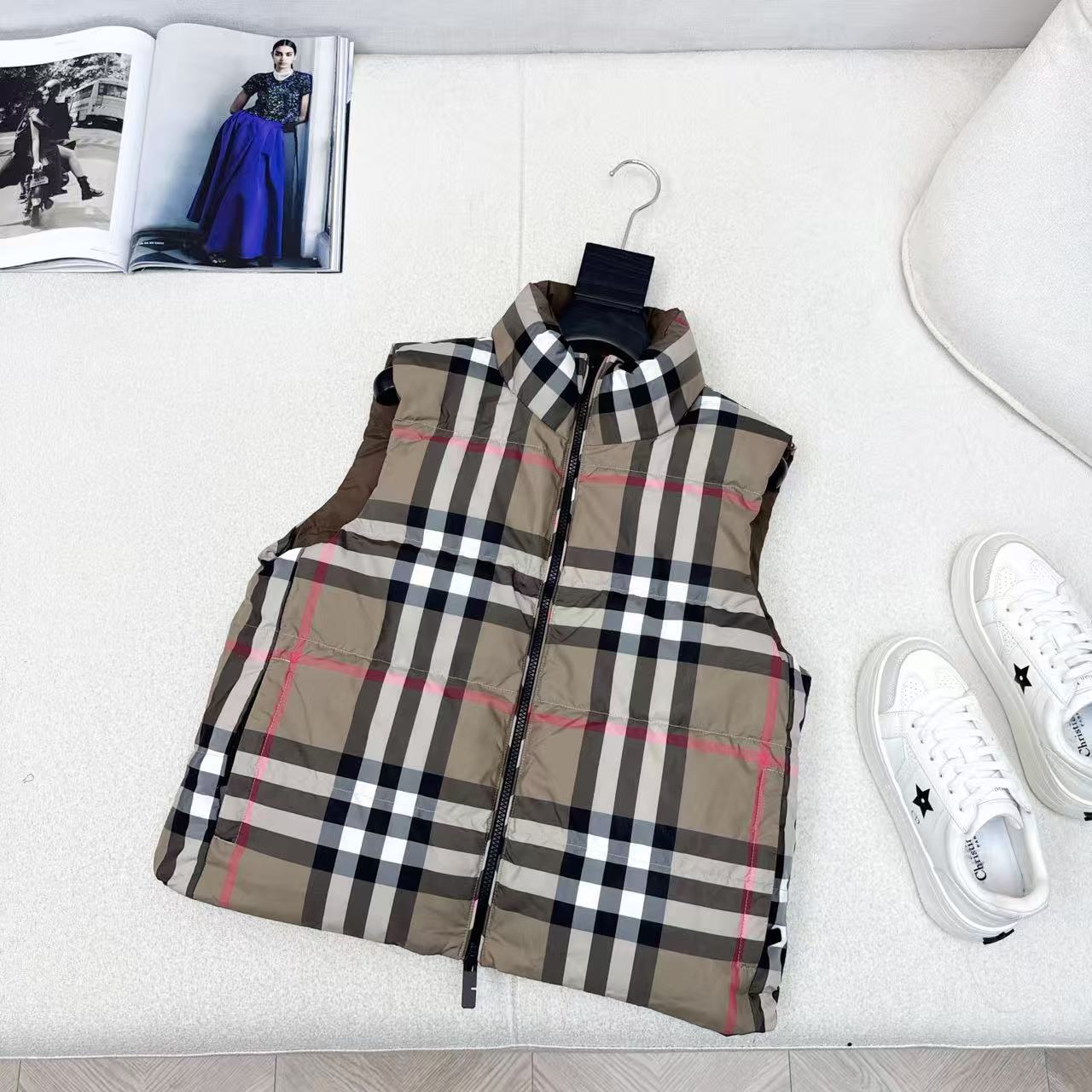 原单品质 Bur 25Ss———秋冬最新款Vintage格纹双面立领羽绒服马甲🤎 一衣多穿 格子控必入高
